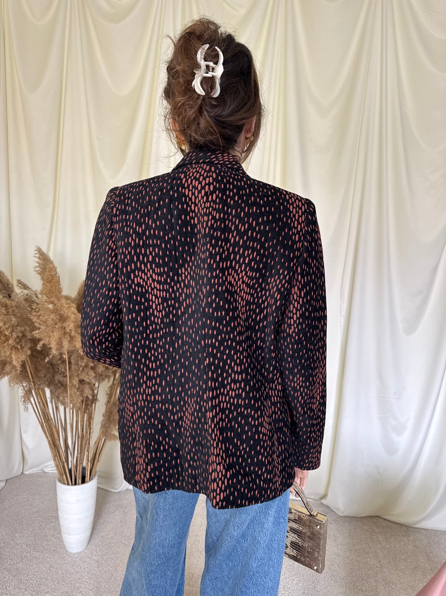 Sacou vintage superb cu aspect de catifea din bumbac ( mărimea M/L)