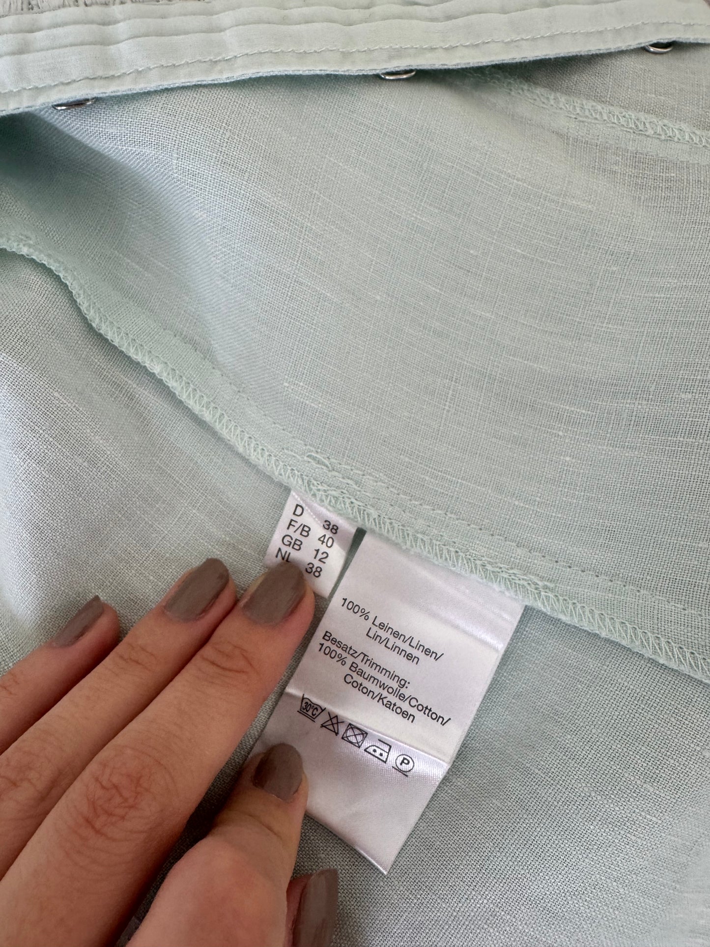 Sacou Twenty de vară din 100% in, verde menta cu broderie superbă ( mărimea M)