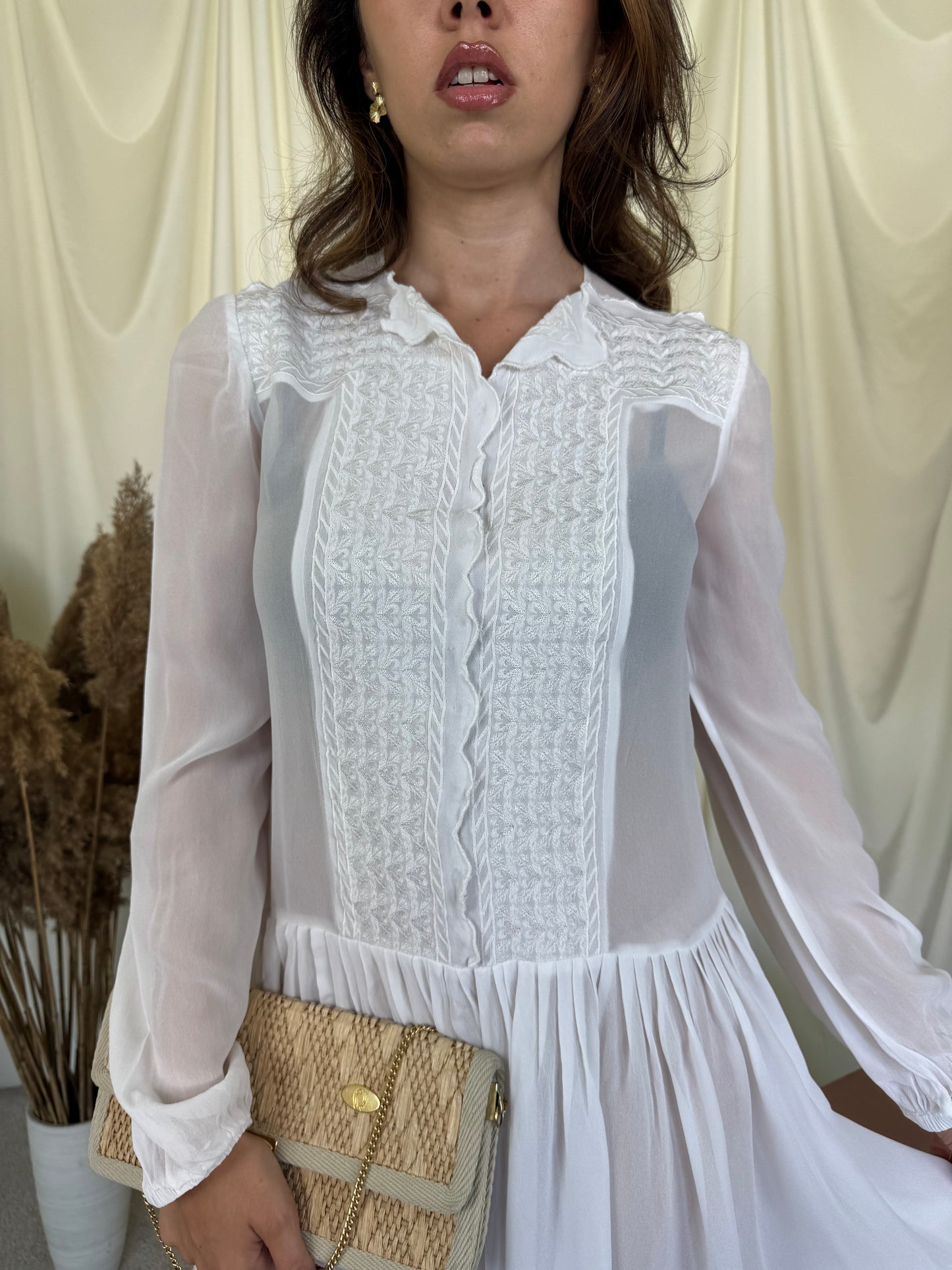 Rochie Isabel Marant cu broderie, semi transparentă- de vară ( mărimea S)