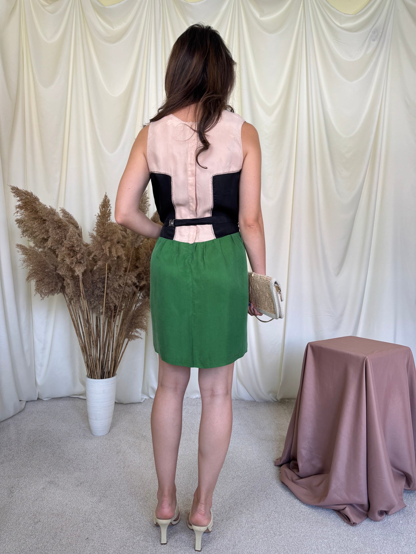 Rochie luxury MARNI din 100% mătase naturală, centura pentru ajustarea taliei ( mărimea S/M)