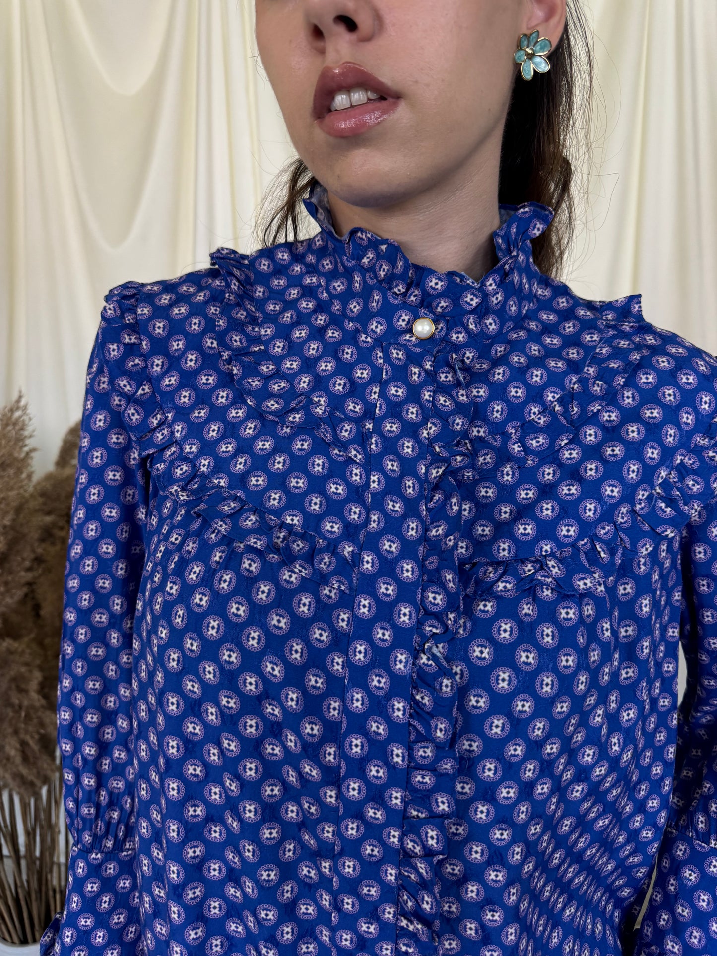 Rochie SANDRO PARIS cu detalii feminine și nasturi tip bijuterie ( mărimea S/M)