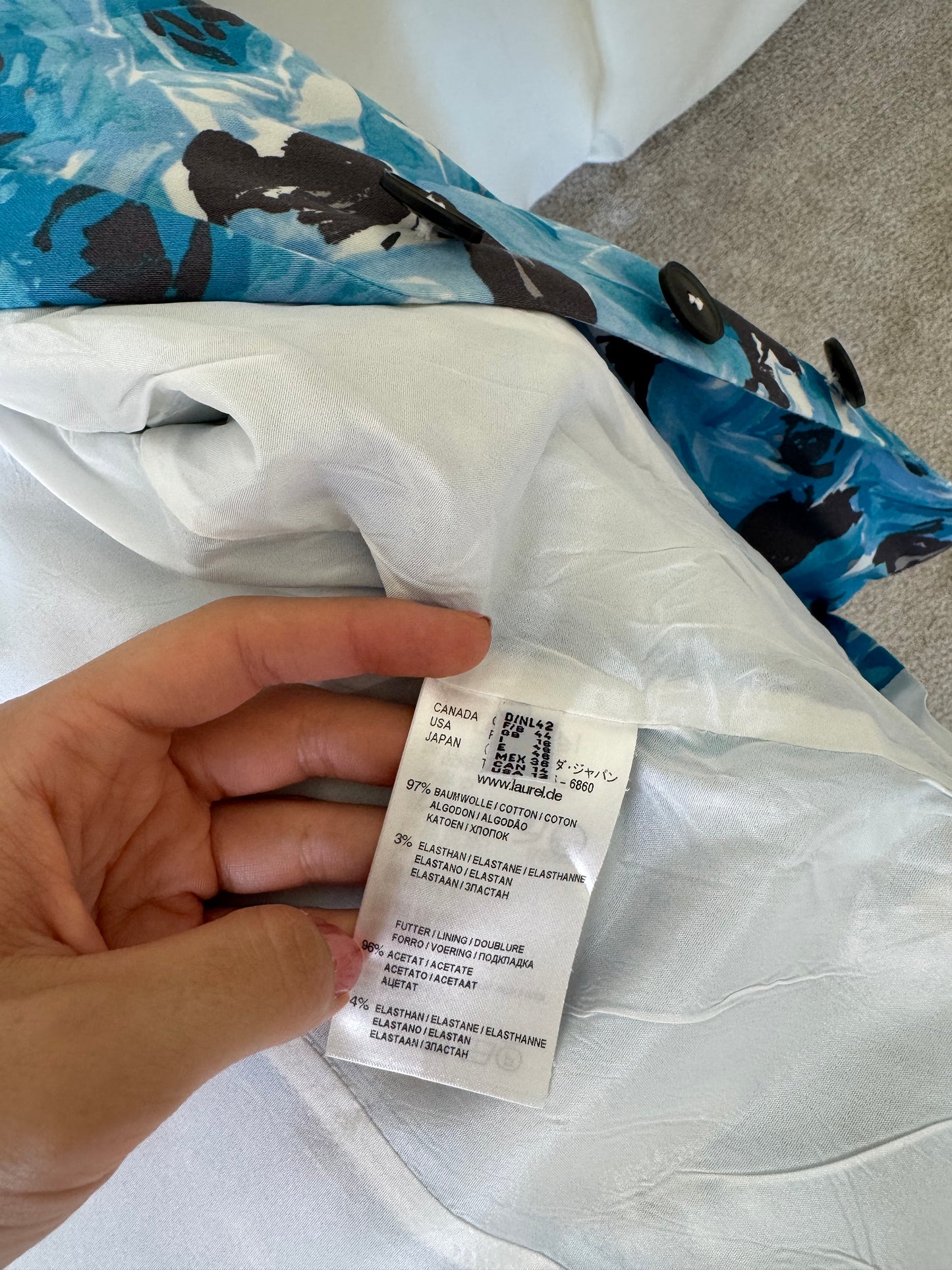 Sacou de vară LAUREL din 97 % bumbac cu print floral și mâneci 3/4 ( mărimea L)