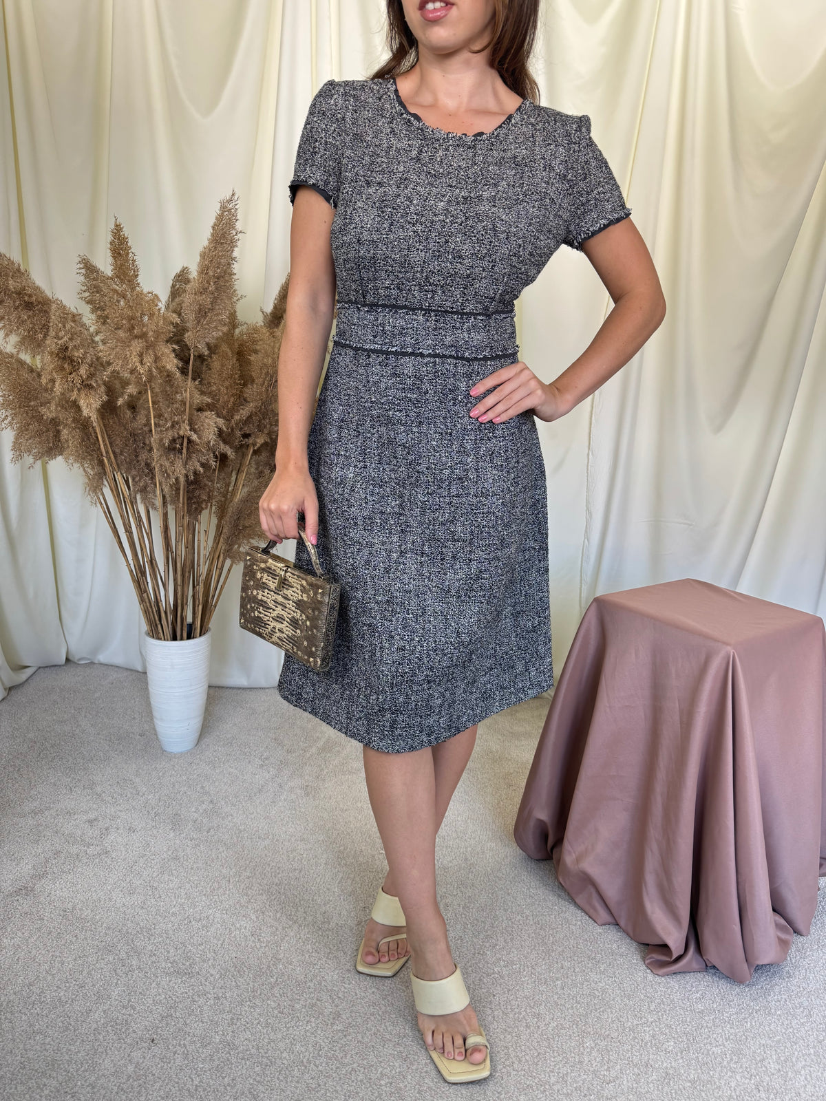Rochie din tweed de bumbac LUISA CERANO( mărimea S-S/M)