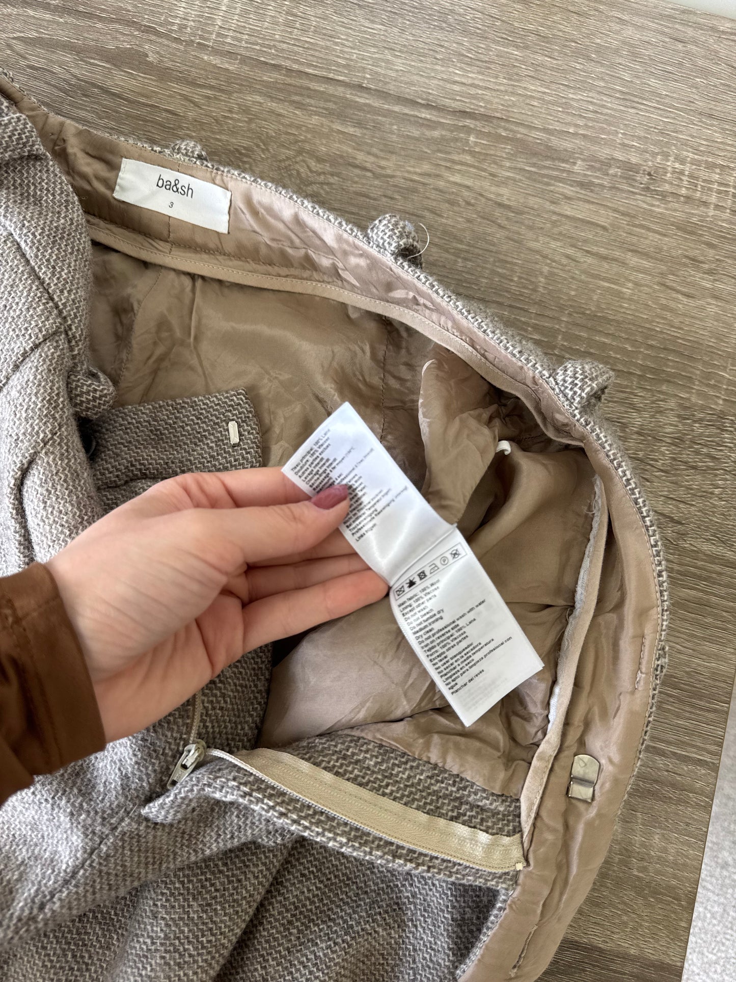 Pantalon din 100% lână bashparis cu talie înaltă, (mărimea L)