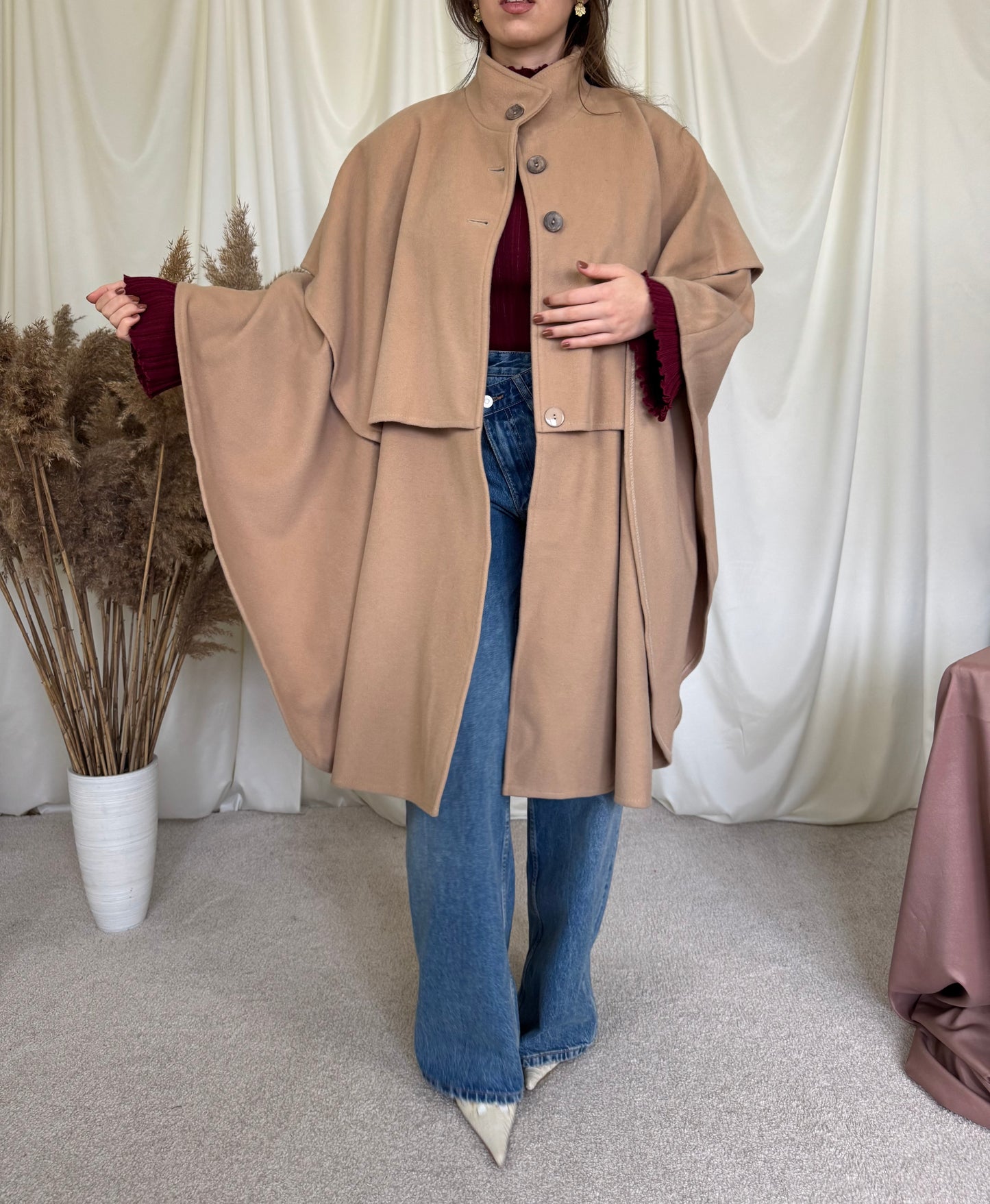 Capa vintage din lana și cașmir