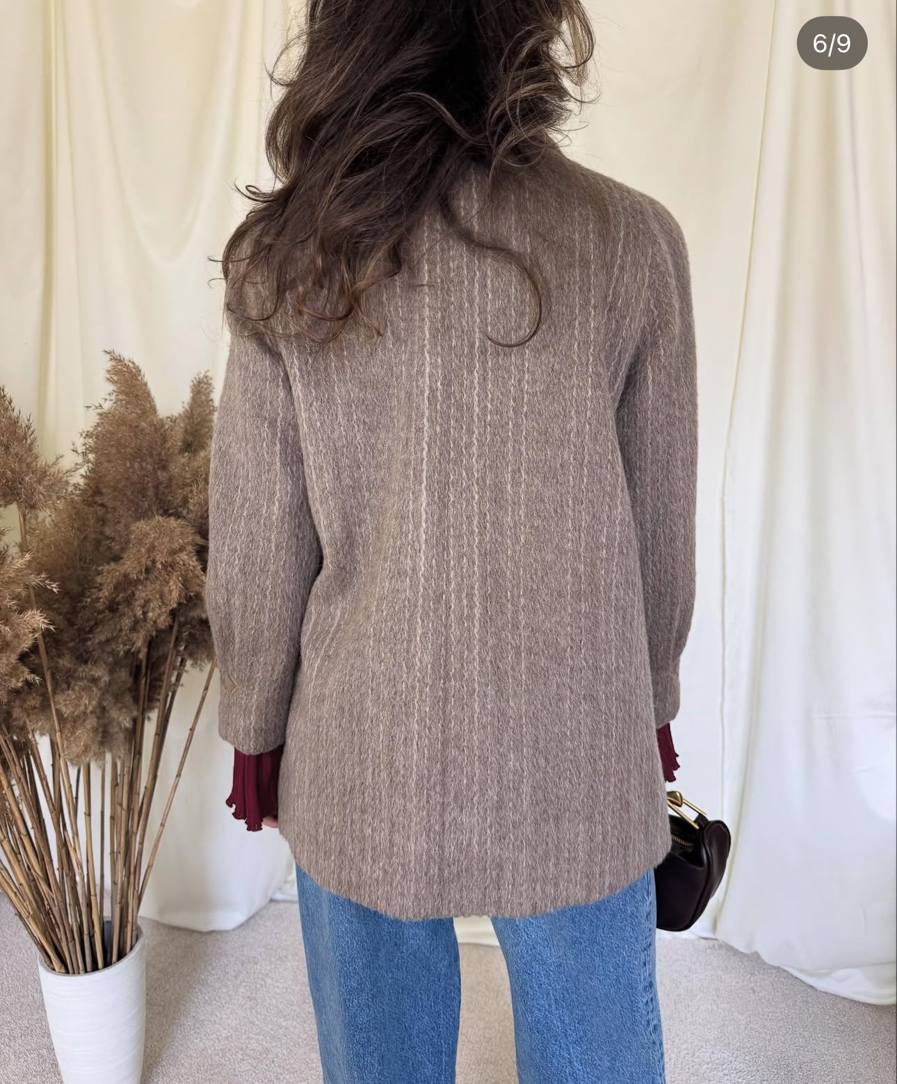 Palton vintage premium de lux din păr de lamă ( mărimea s)