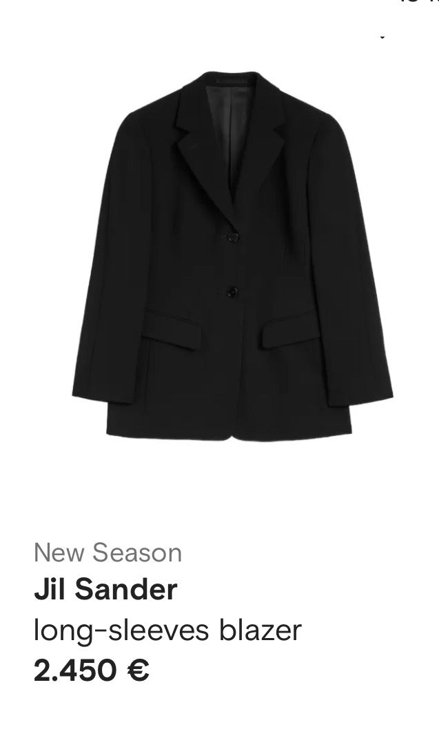 Sacou-jacheta luxury JIL SANDER din stofă premium de mătase și lână, fit lejer ( mărimea M-M/L)