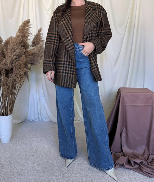 Jacheta vintage din 100% lână( mărimea M-L)