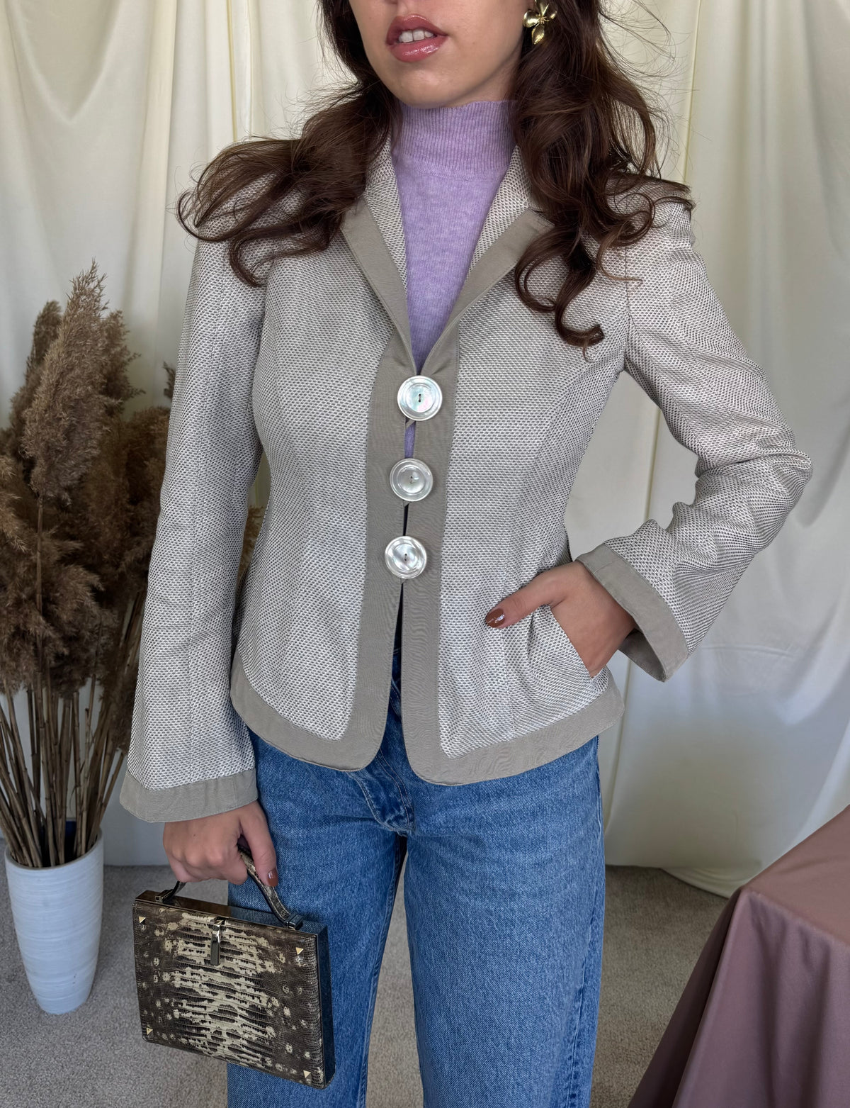 Sacou luxury Armani din bumbac, in și mătase naturală în croi superb ( mărimea S)
