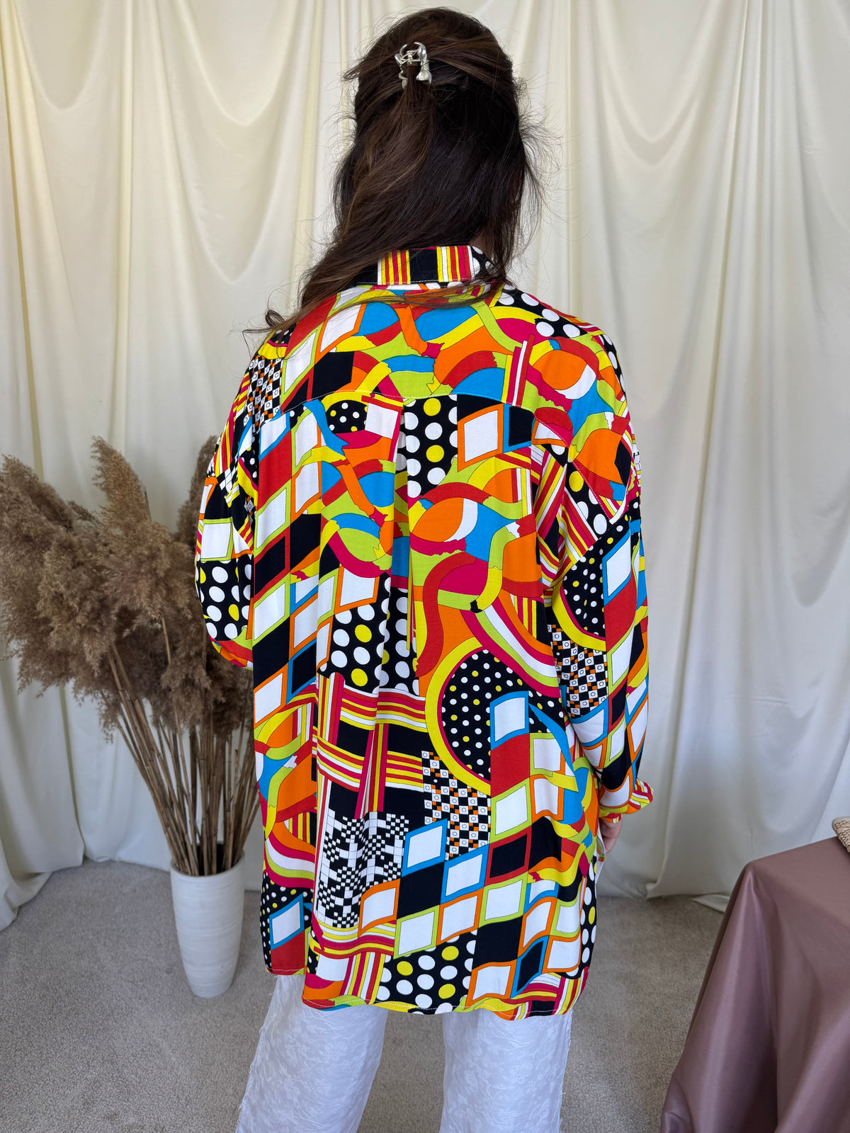 Cămașă vintage cu print în culori vii ( mărimea L/XL)