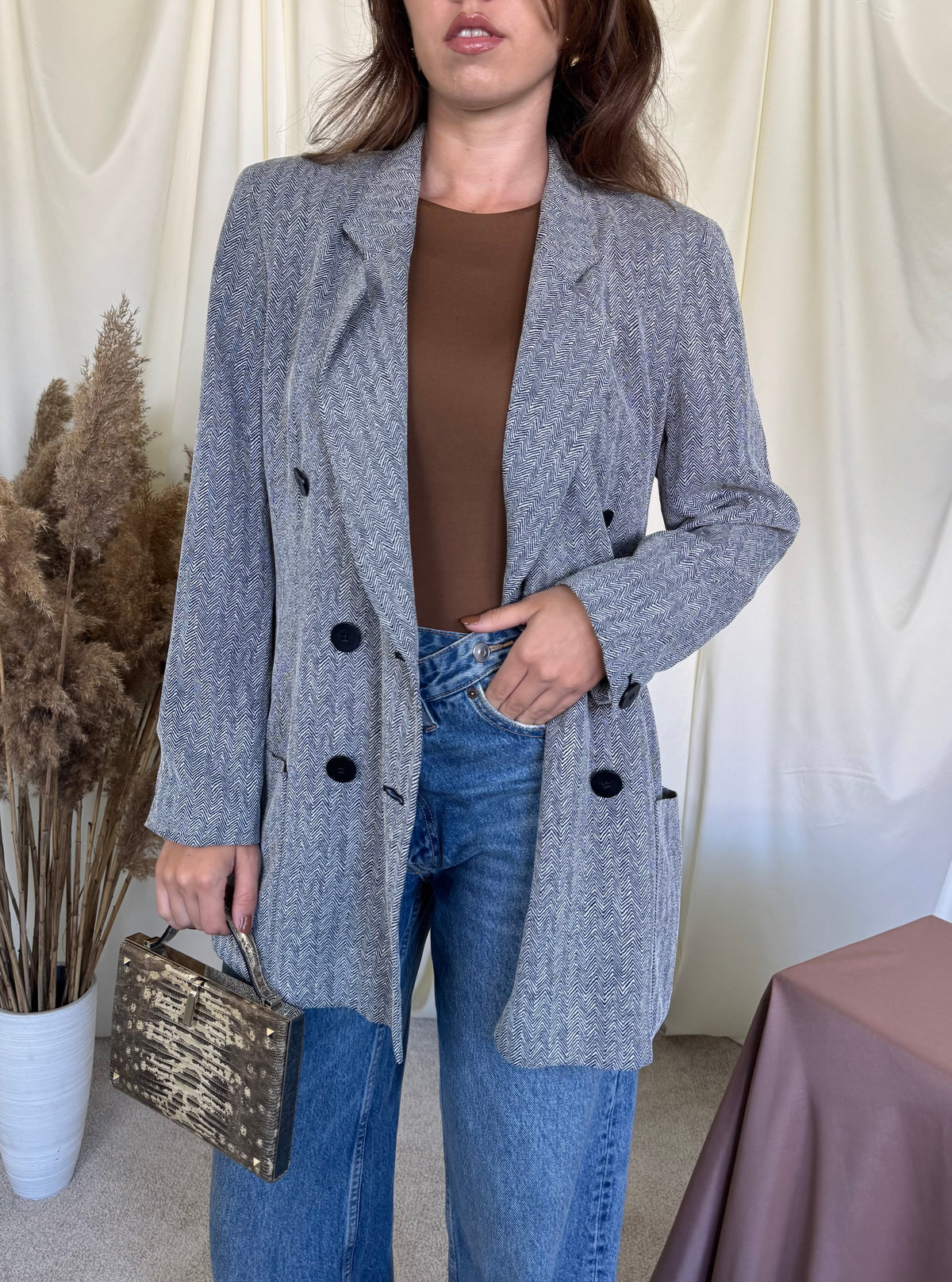 Sacou luxury Armani din vascoza și acetat ( Mărimea M/L )