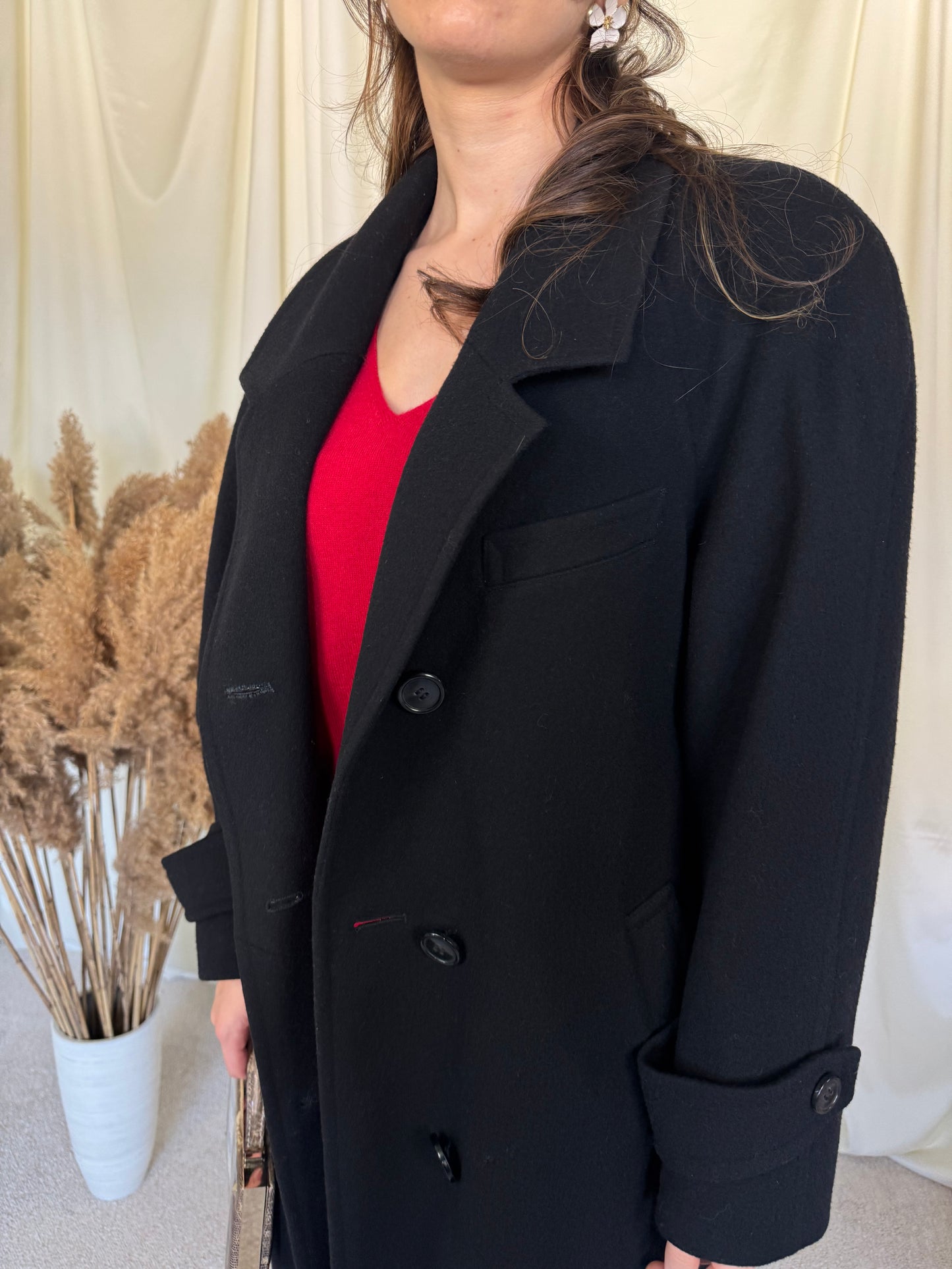 Palton vintage superb din 100% lana, fit oversized ( mărimea L)