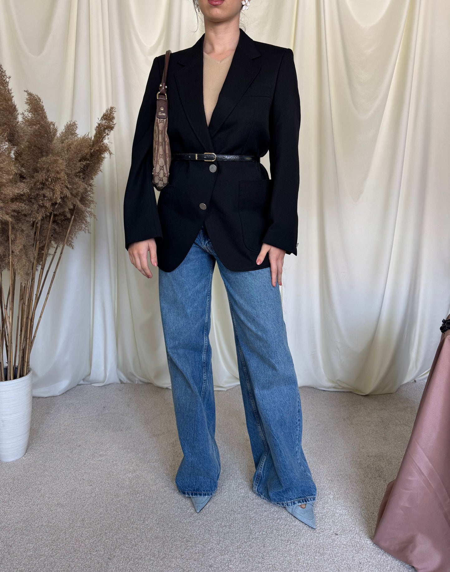 Sacou vintage superb din stofă cu structură, mărimea S - fit oversized