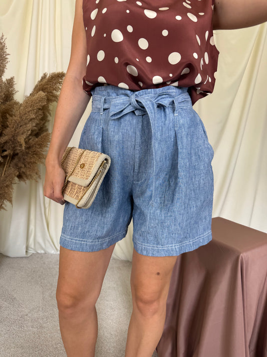 Pantaloni scurți Ralph Lauren din in cu talie ajustabilă( mărimea M)