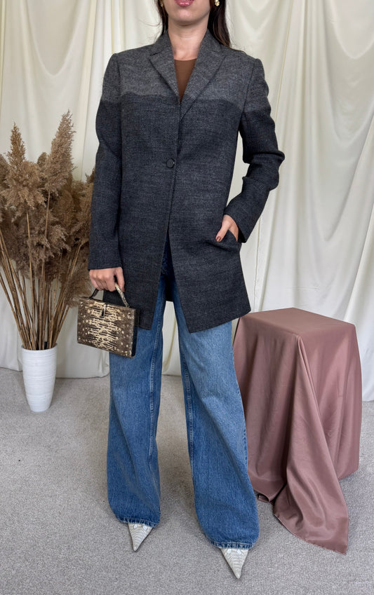 Palton luxury VALENTINO din lana și mohair in 2 nuanțe de gri ( mărimea S/M)