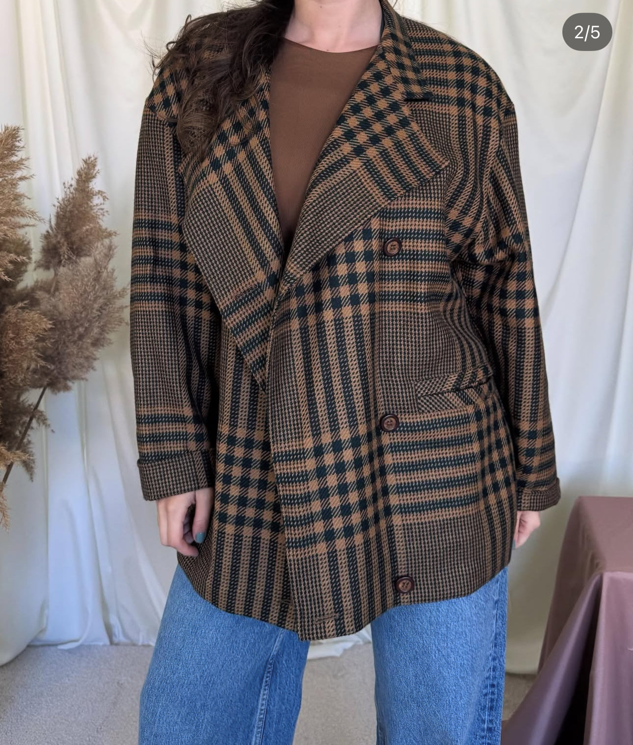 Jacheta vintage din 100% lână( mărimea M-L)