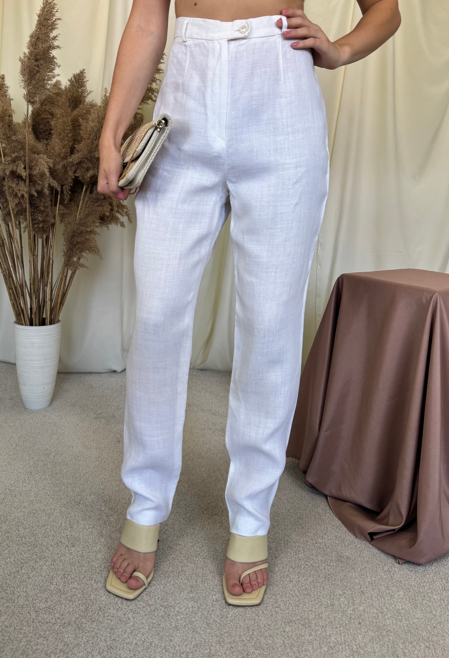 Pantalon premium JOSEPH JANARD nou din 100% in cu talie super înaltă ( mărimea M/L)