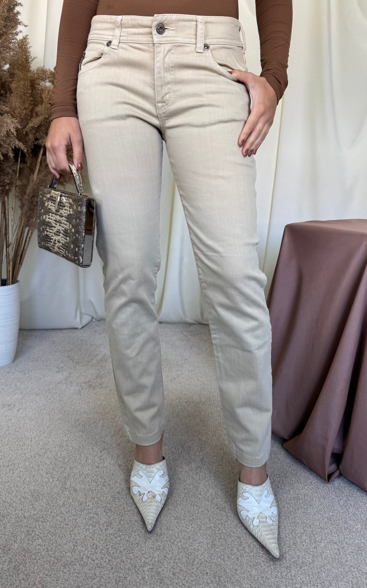 Blugi vintage ARMANI din denim de bumbac ( mărimea S )