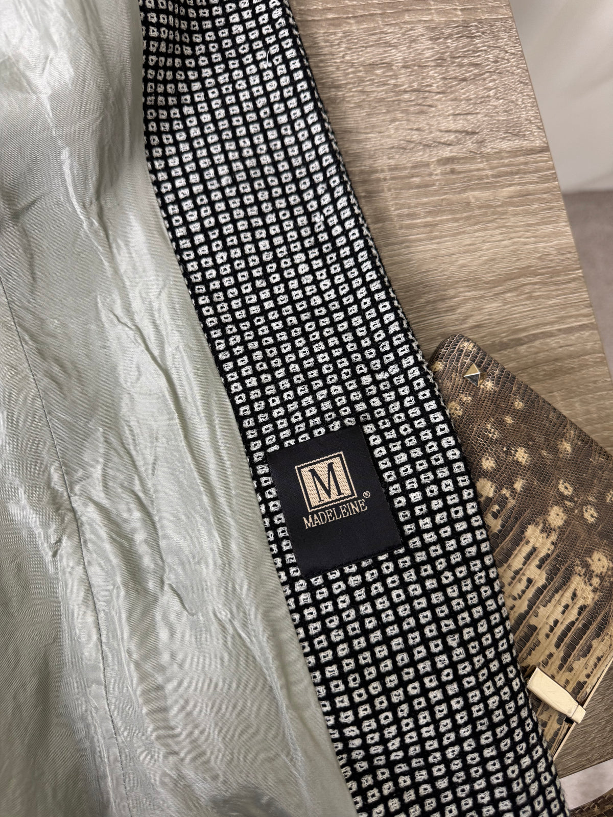 Sacou premium MADELEINE din stofă 90% lână cu print ( mărimea S)