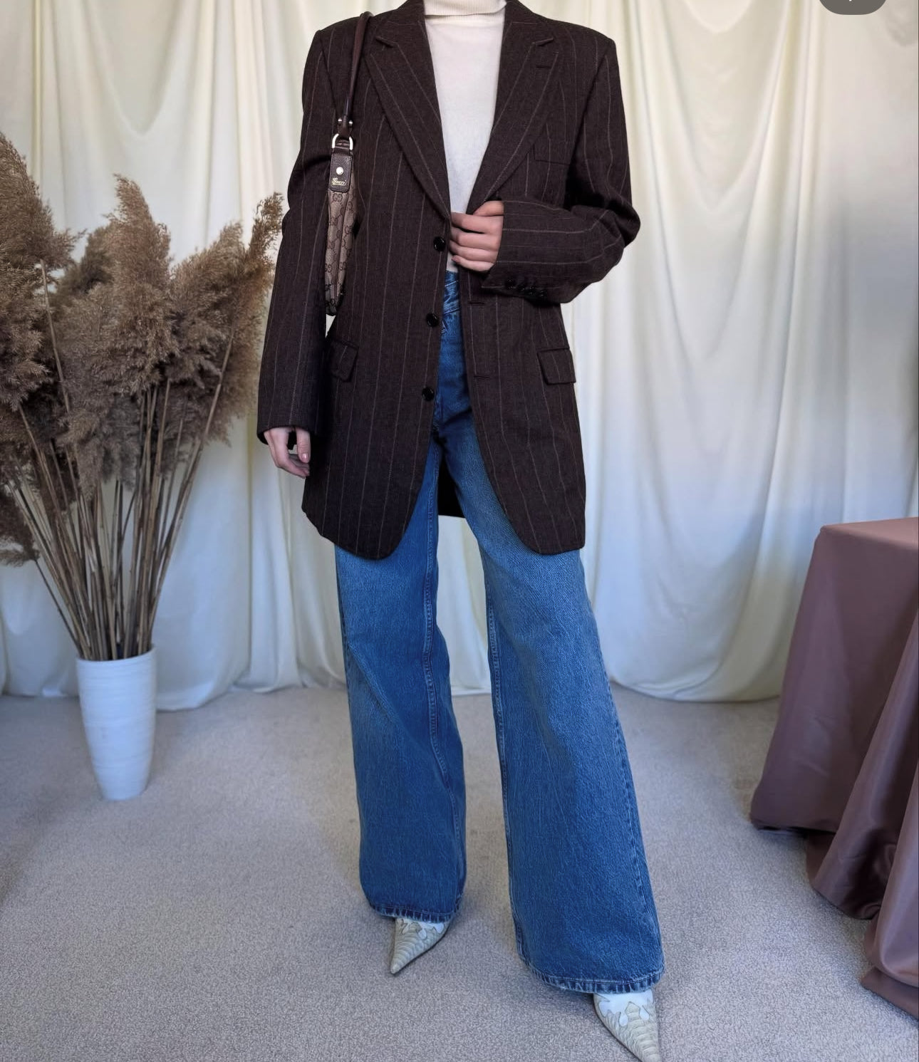 Sacou vintage tip palton din stofă 100% lână( mărimea M)