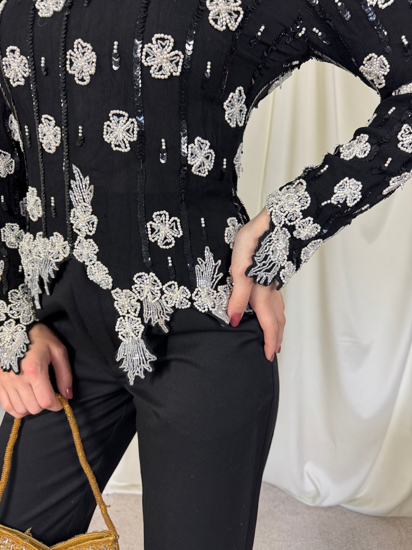 Piesa vintage din mătase ( S)