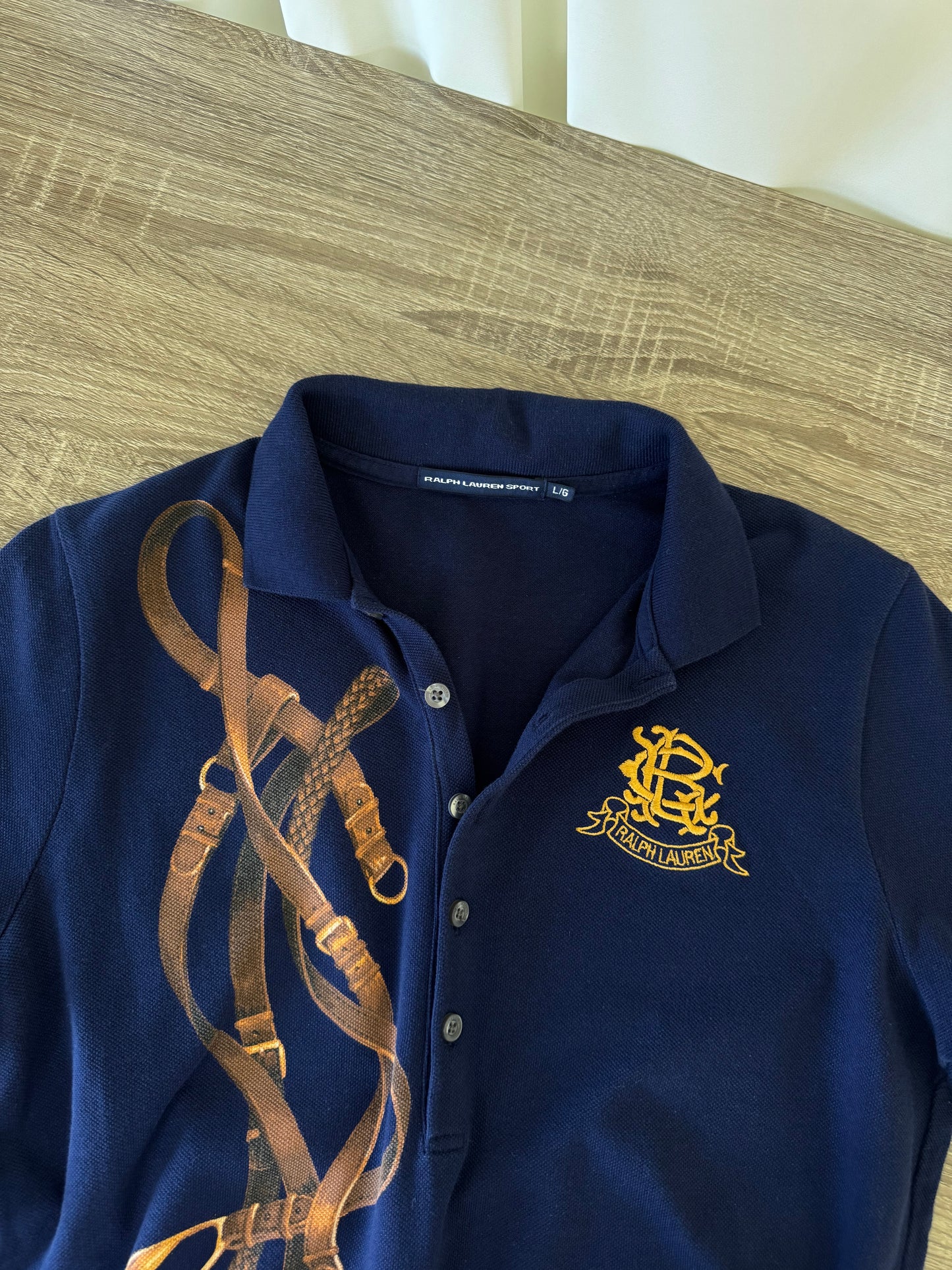 Tricou Ralph Lauren cu print din 100% bumbac ( mărimea M/L)