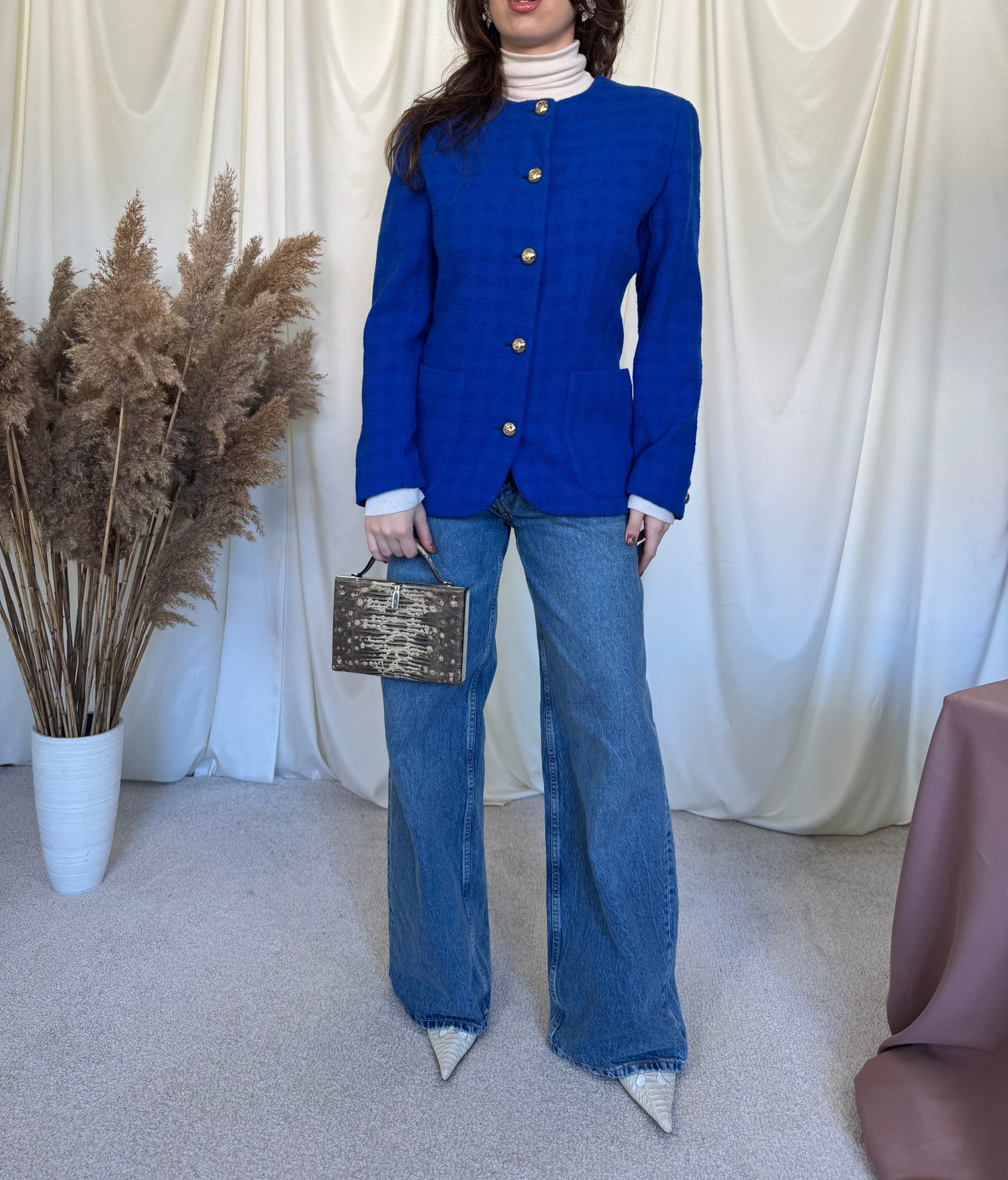 Piesa vintage VALENTINO de colecție, stofă din lână (Mărimea S)