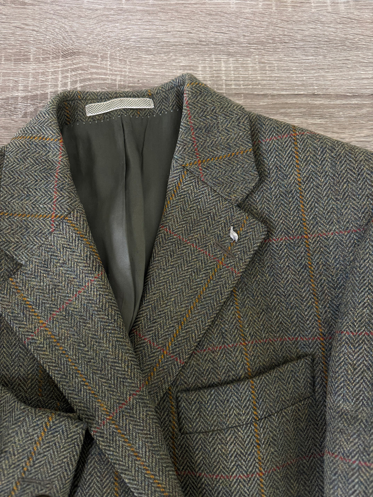 Sacou premium MAGEE în croi bărbătesc din stofă de 100% lana tweed ( mărimea M- fit oversized )