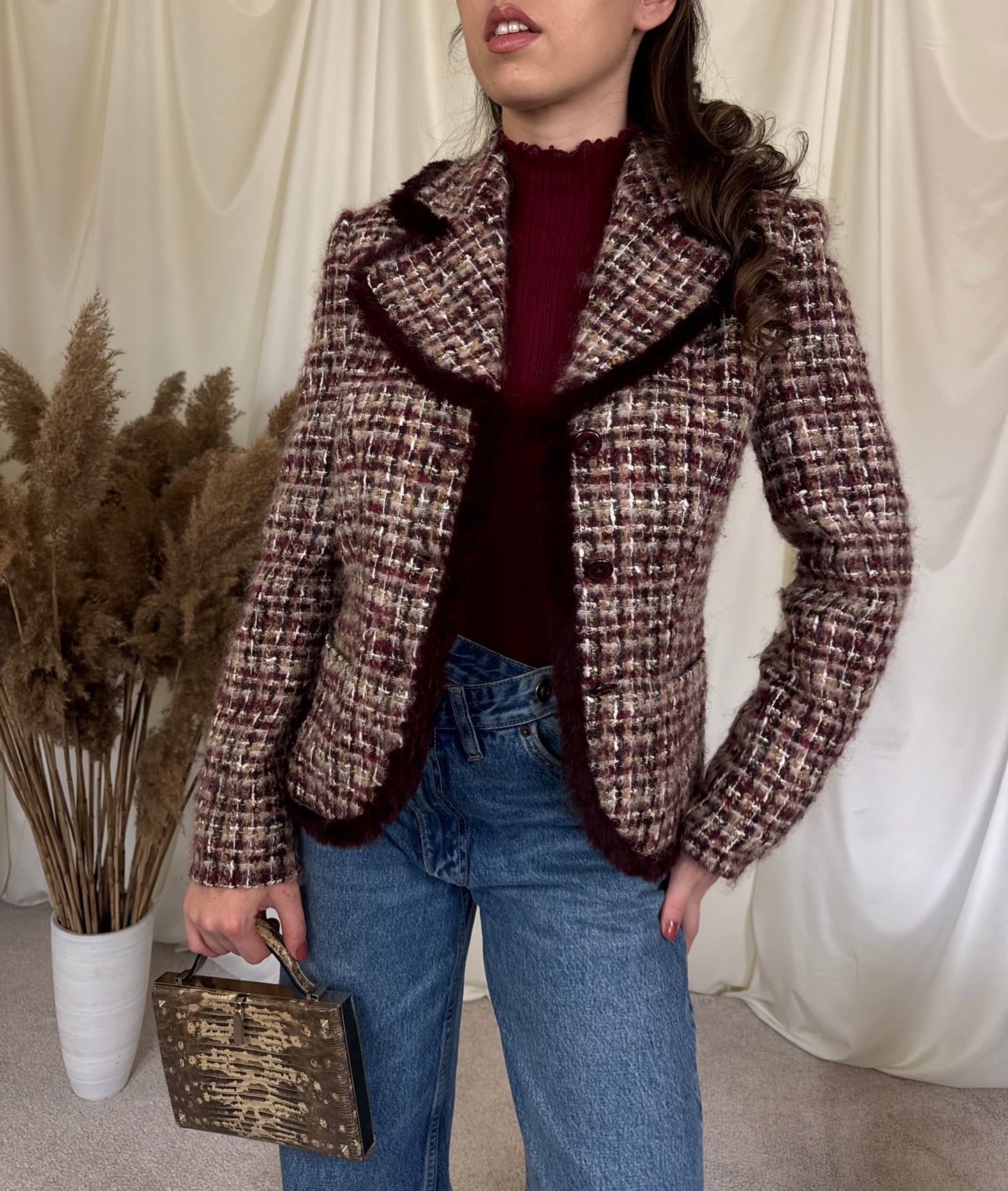 Sacou Gilbret din stofă superbă tip tweed (mărimea 36/s)