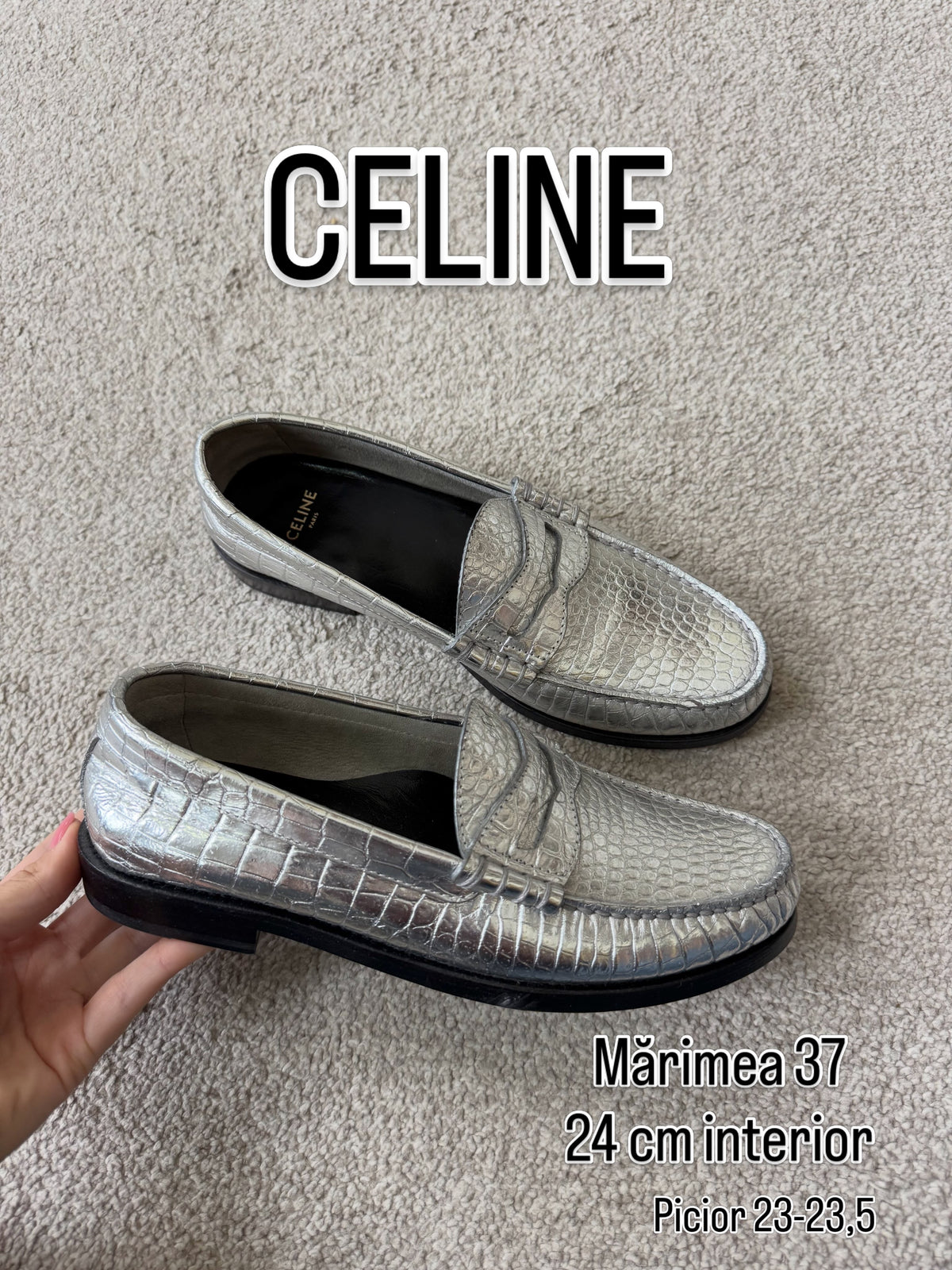 Mocasini CELINE din piele naturala, produs NOU ( mărimea 37)