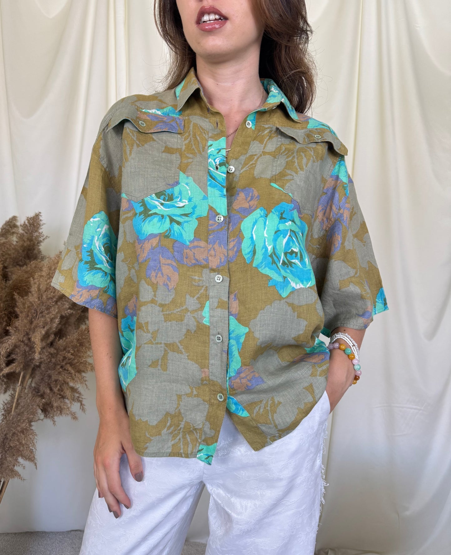 Cămașă SPORTMAX  by MAX MARA din 100% in cu print floral ( mărimea M/L)