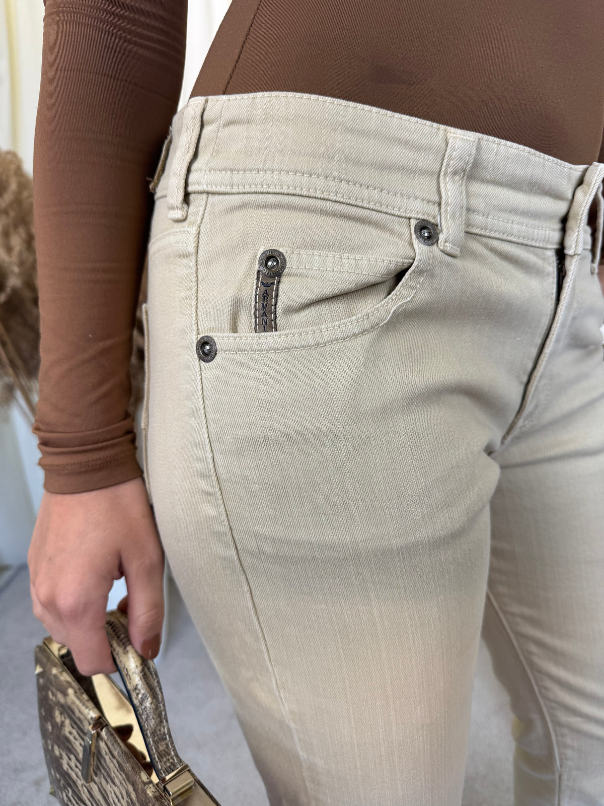 Blugi vintage ARMANI din denim de bumbac ( mărimea S )