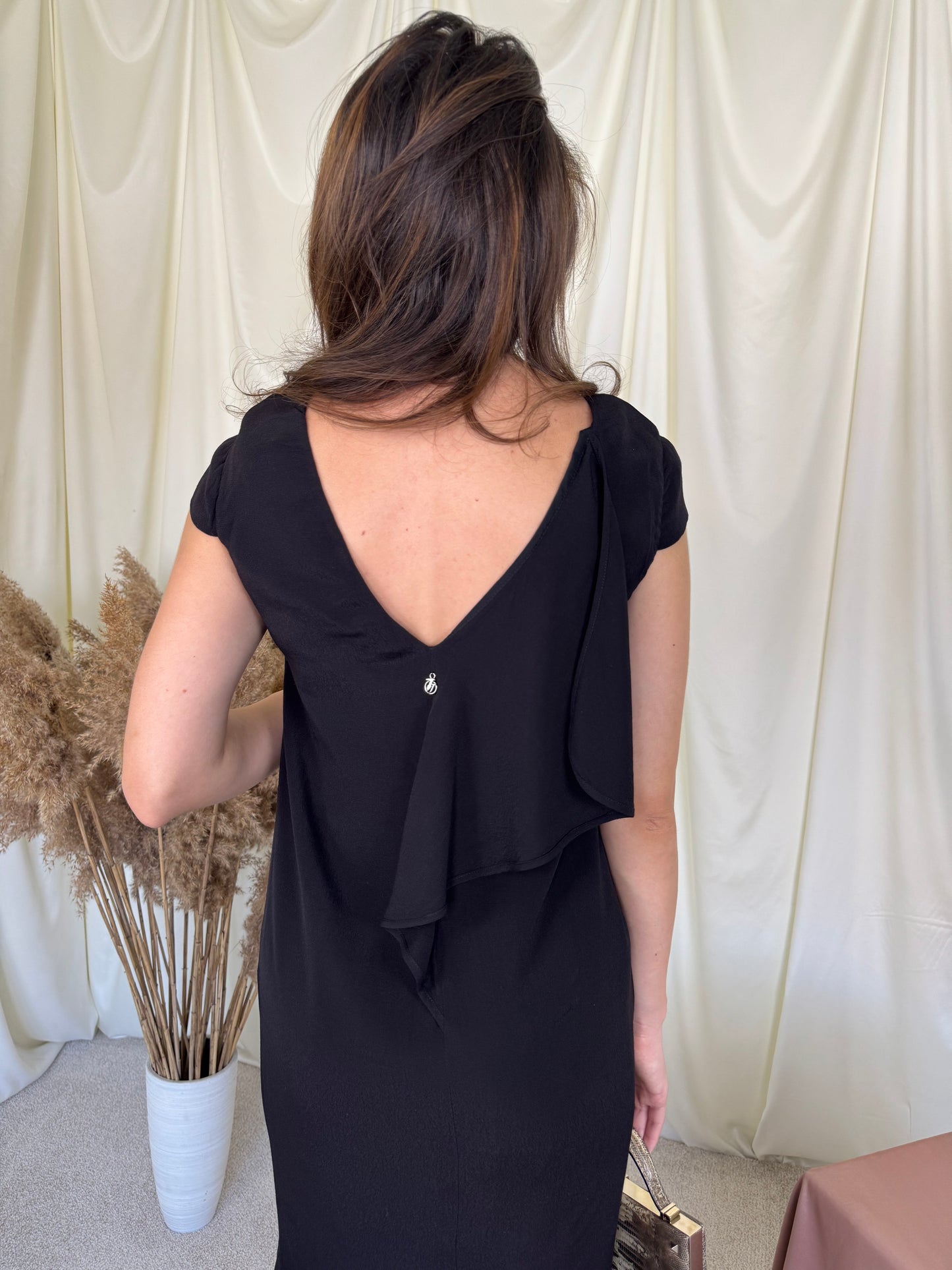 Rochie eleganta Trussardi neagră cu detaliu la spate ( mărimea XS/S)