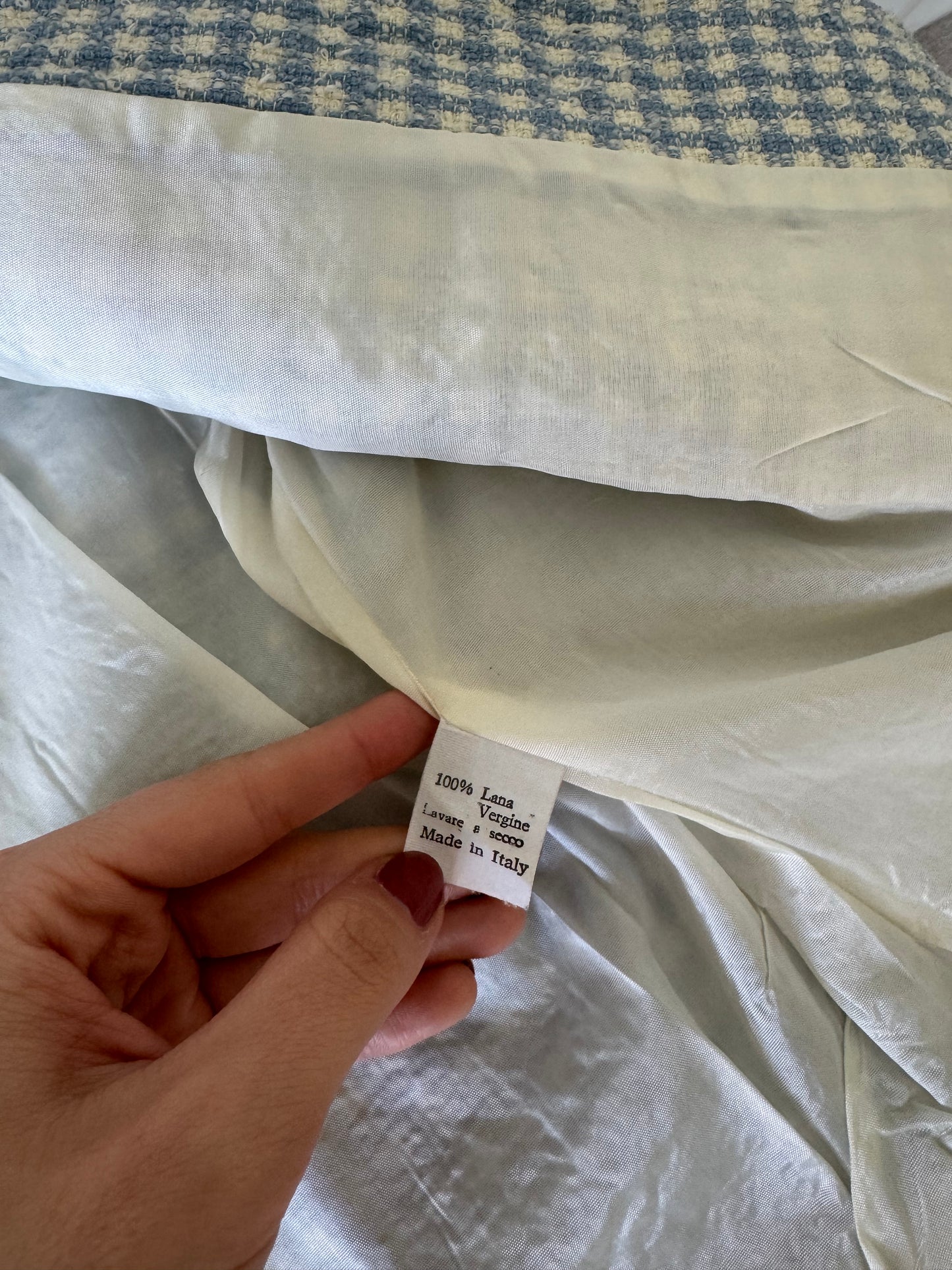 Deux piece vintage din 100% lana, sacou și fusta. Made in Italy  (Mărimea S/M)