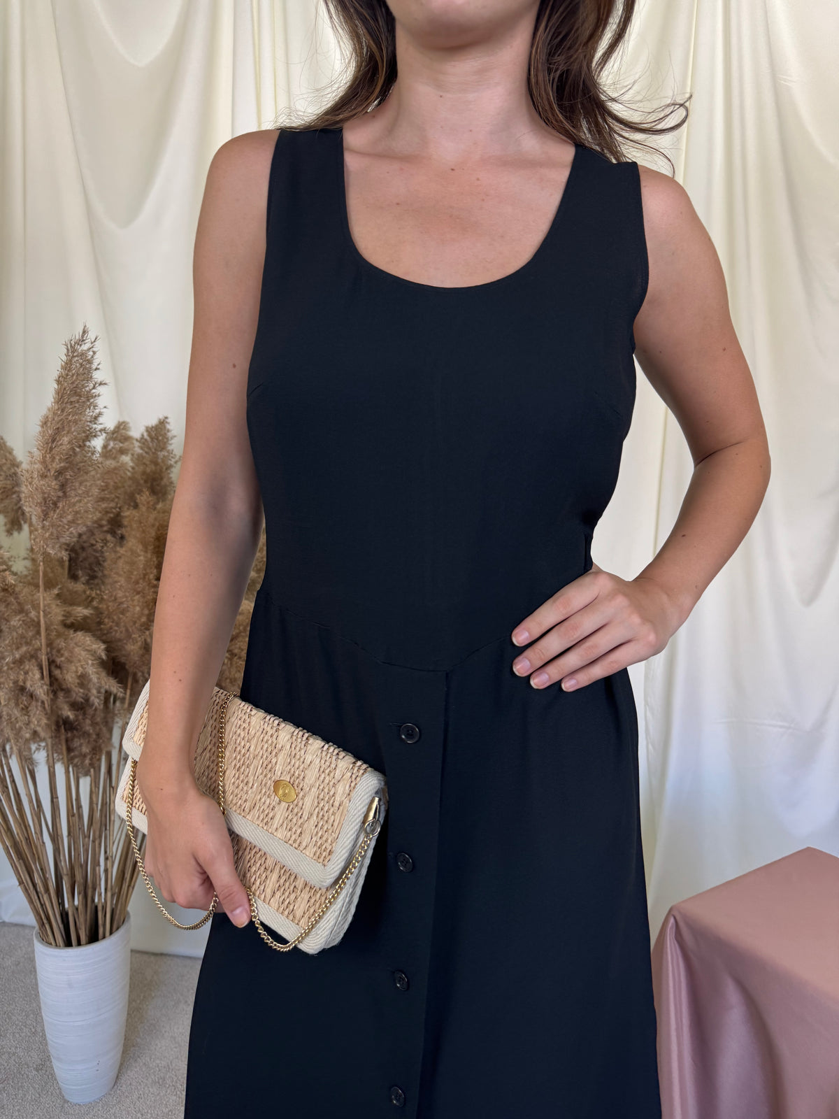Rochie luxury Bally cu talie marcata și năsturei inscripționați ( mărimea S/M)