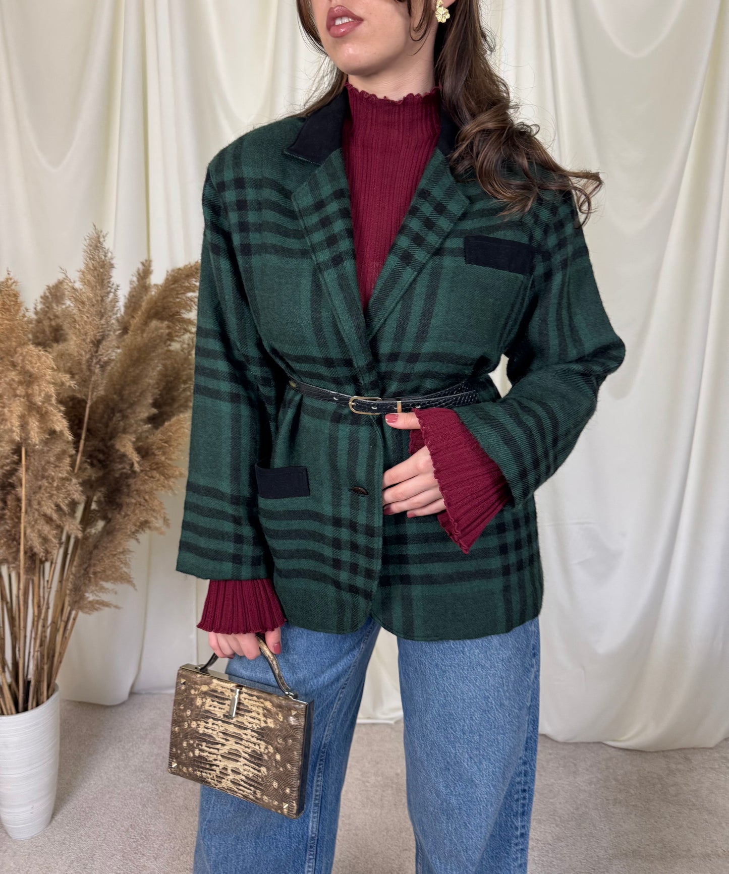 Sacou-jacheta vintage din 100% lână, mărimea M