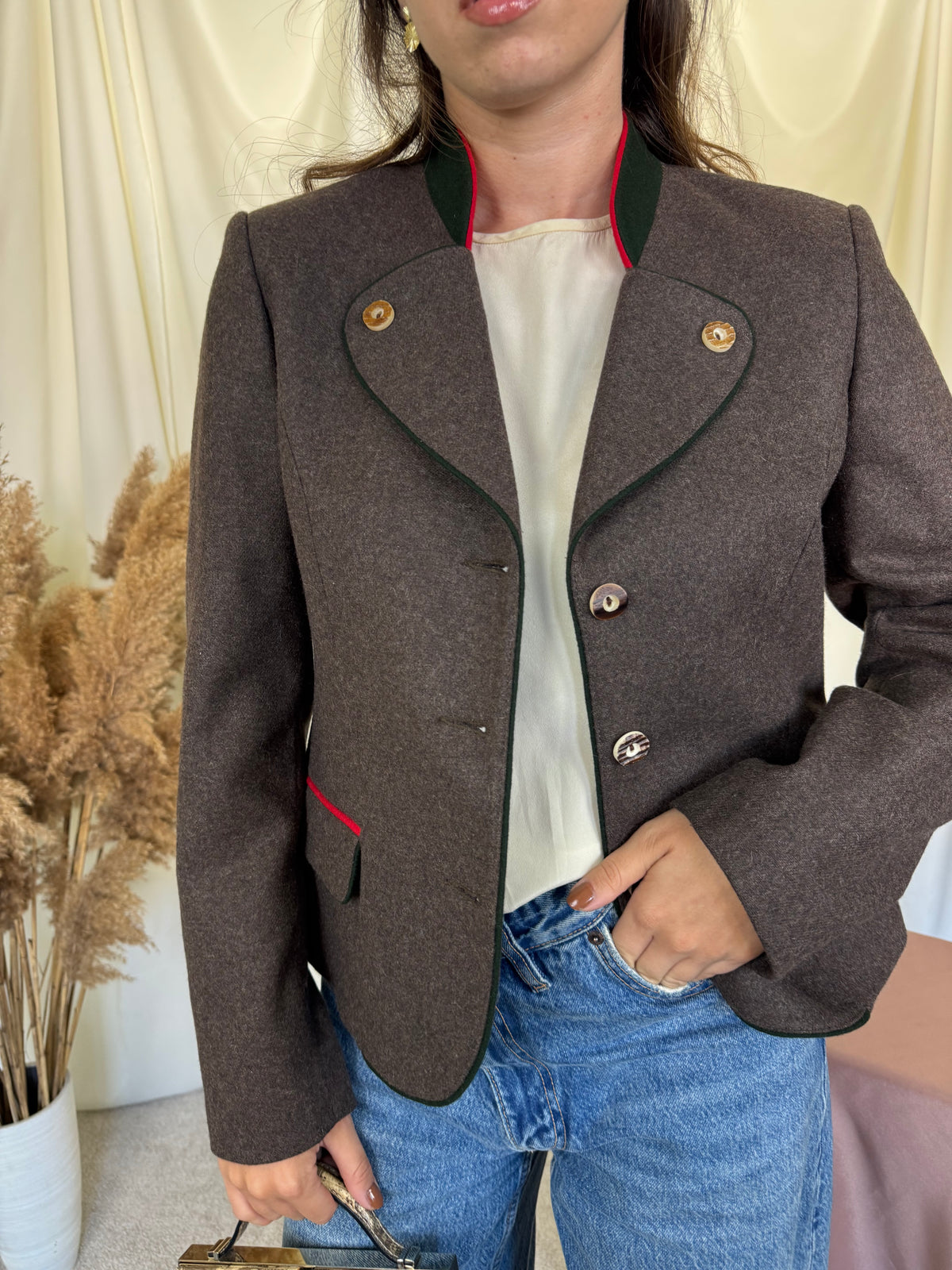 Sacou vintage tip jachetă din 80% lana și cașmir ( mărimea 38/M )