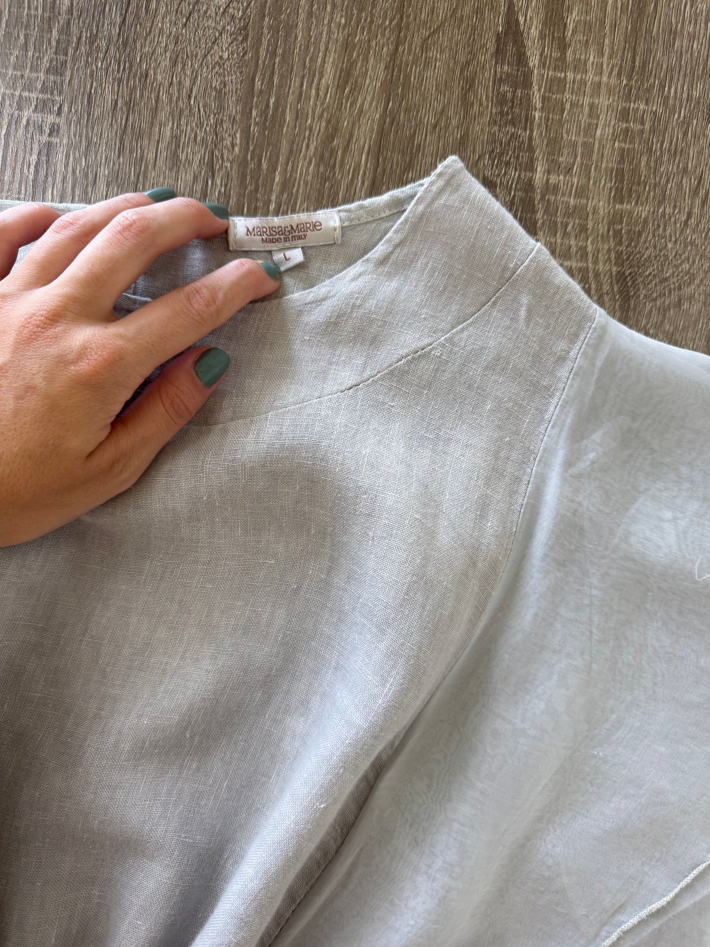 Rochie de vară din in și mătase naturală, made in italy 
(Mărimea M/L)