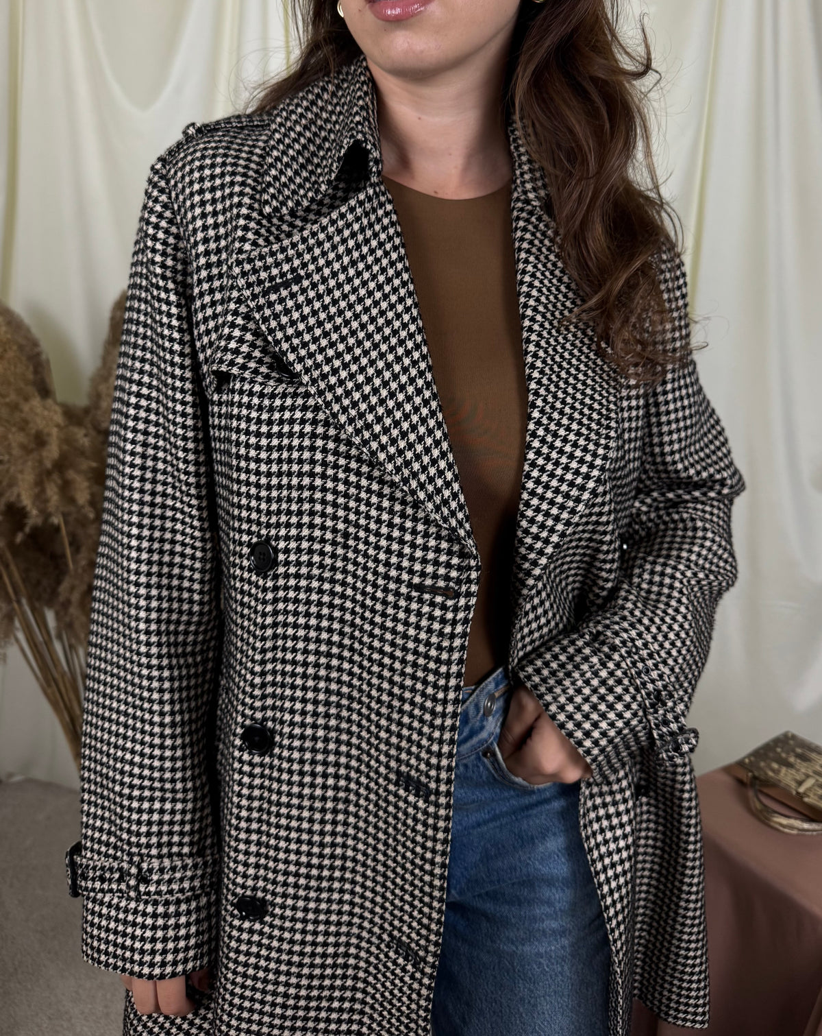 Trench luxury Ralph Lauren PURPLE LABLE din Lana și vascoza ( mărimea S/M)