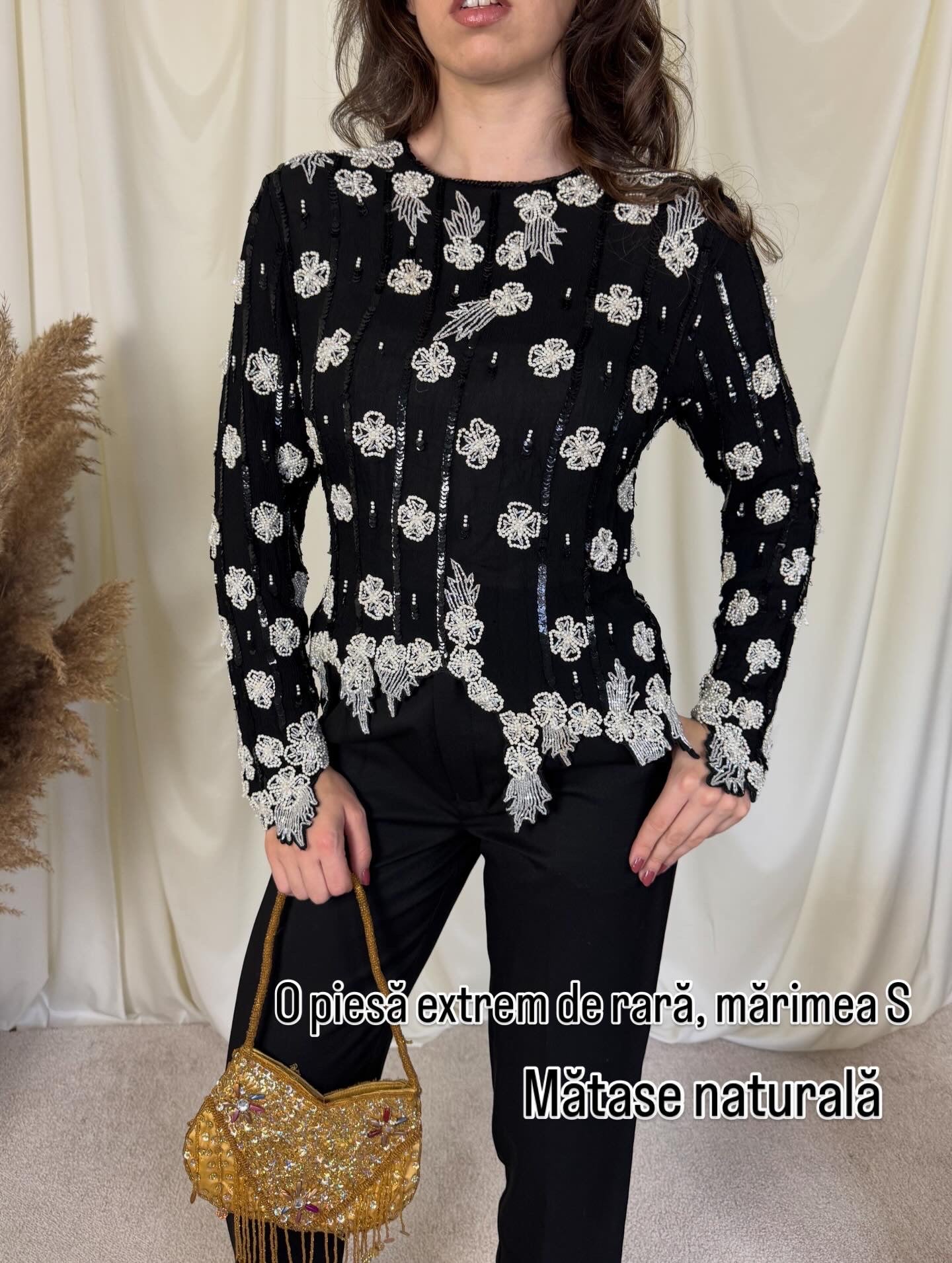 Piesa vintage din mătase ( S)