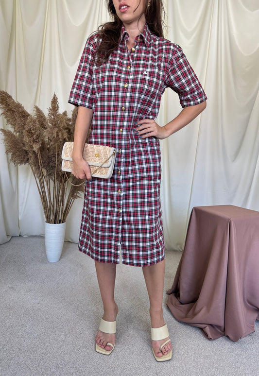Rochie Burberry din 100% bumbac cu nasturi metalici aurii inscripționați ( mărimea M)