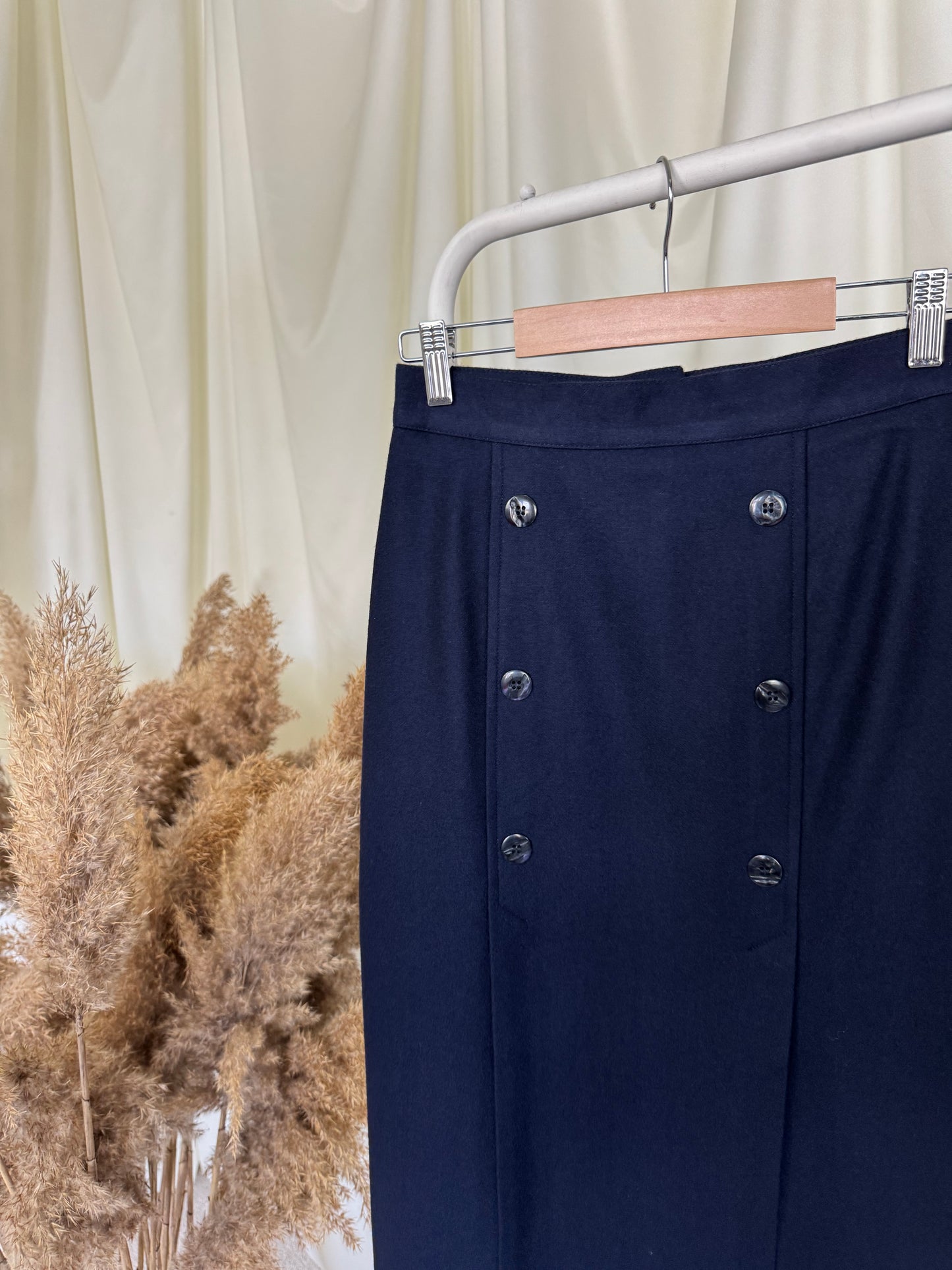 Fustă vintage cu talie înaltă din 80% lână(XS-S)