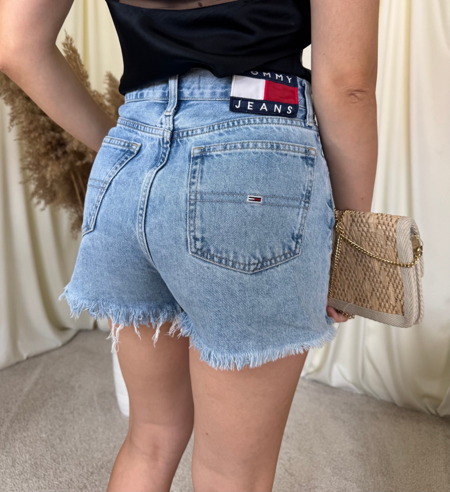Pantaloni Tommy Hilfiger din denim cu talie înaltă ( mărimea xs)