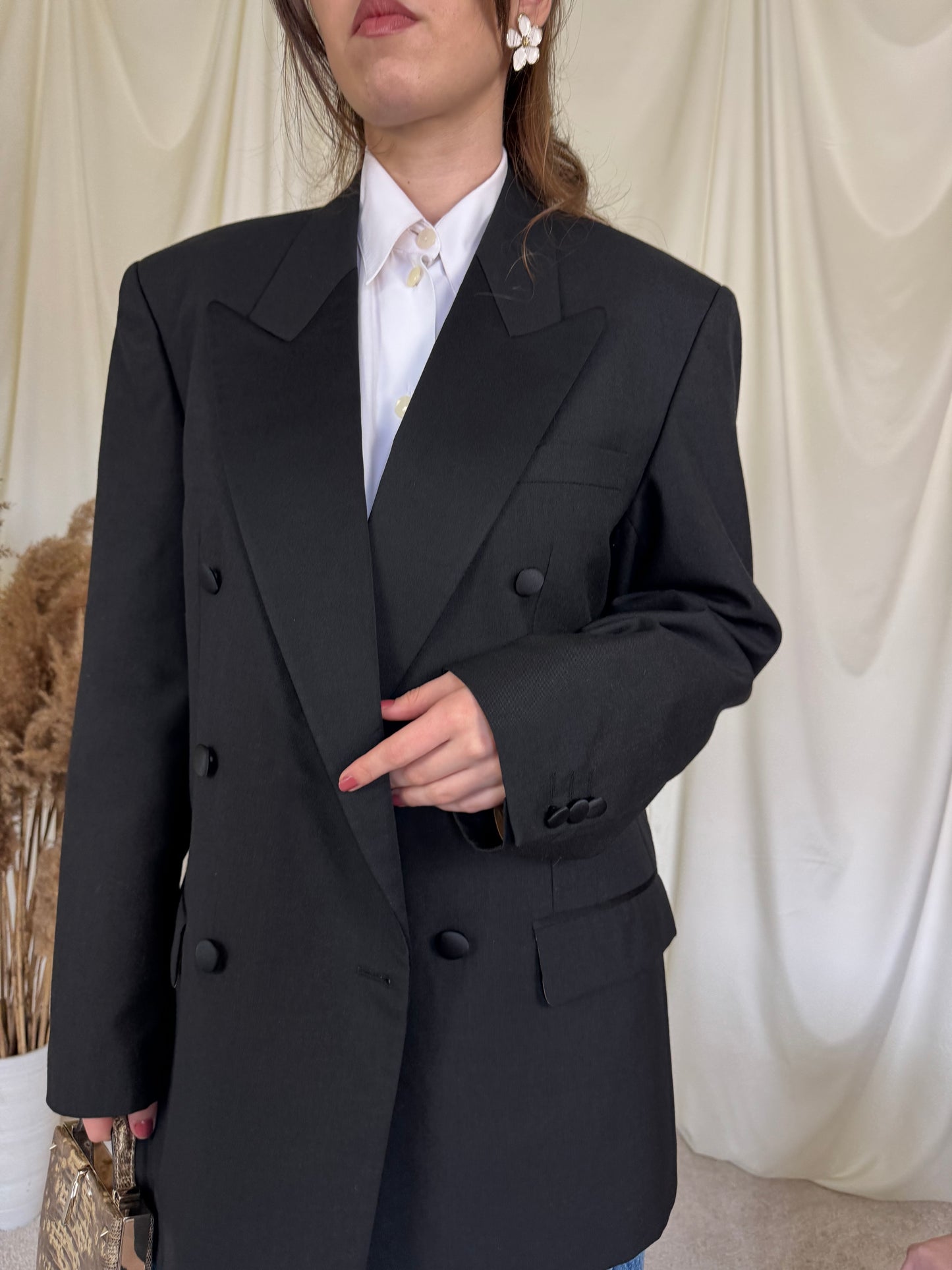 (BACK IN STOCK) Sacou vintage de brand PierreCardine, stofă superbă din 100% lână, (mărimea L/XL)