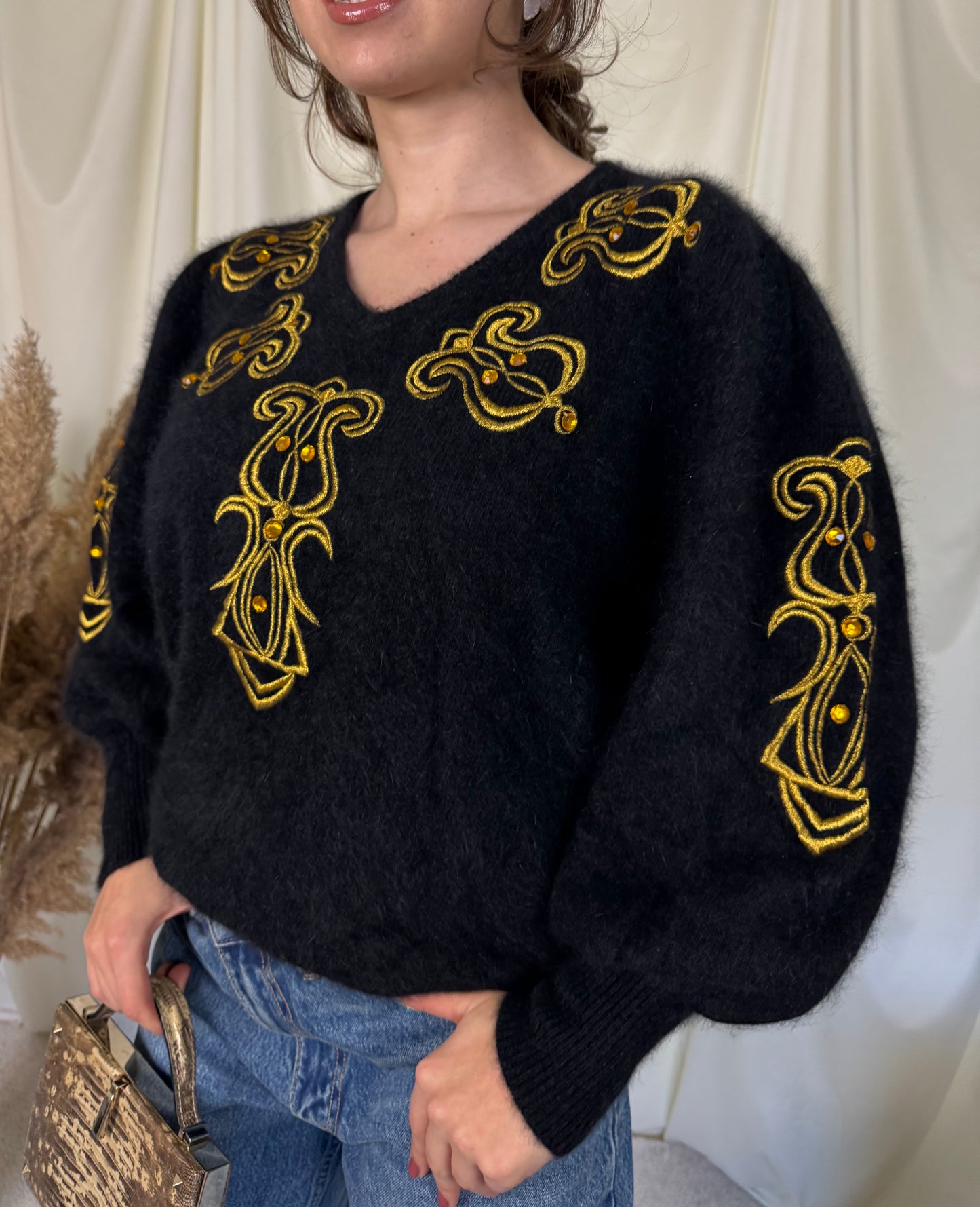 Piesa vintage din angora și lână