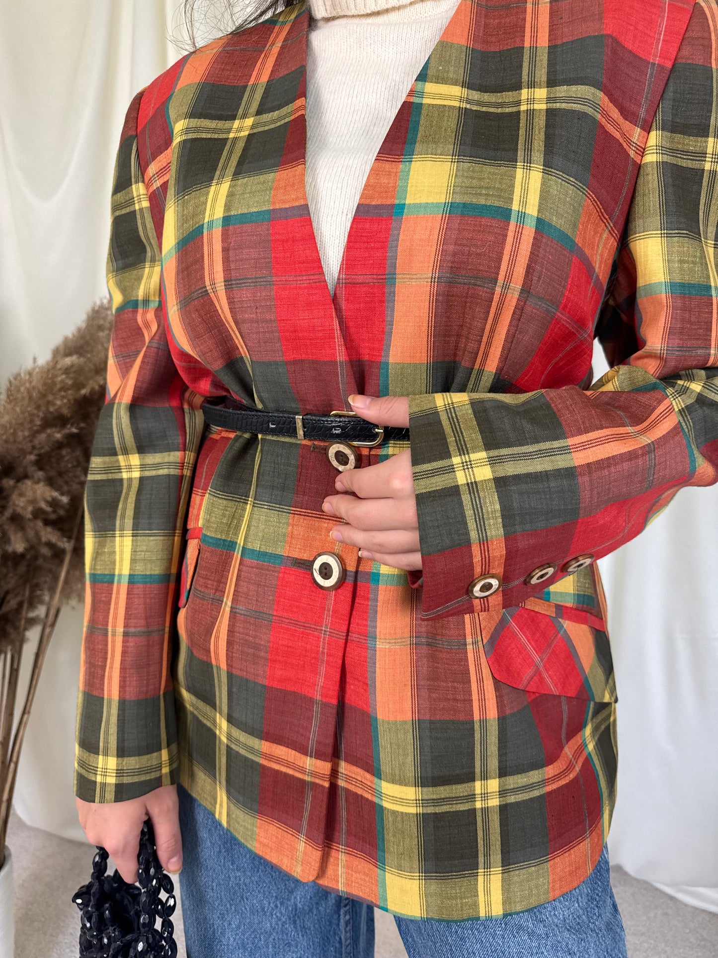 Sacou vintage lână și in( mărimea L)