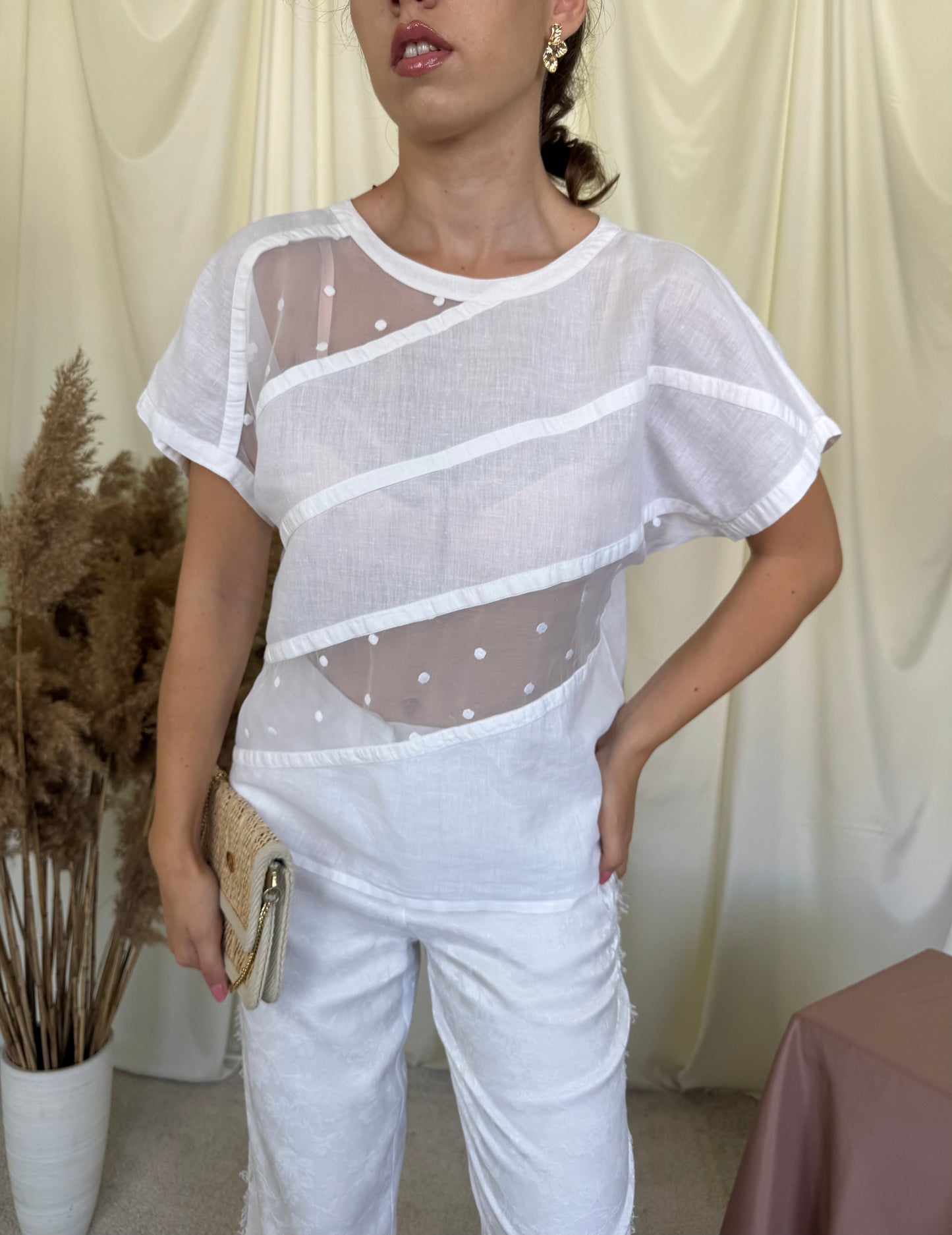 Cămașă vintage de vară ESCADA din 100% in ( mărimea S) fit lejer