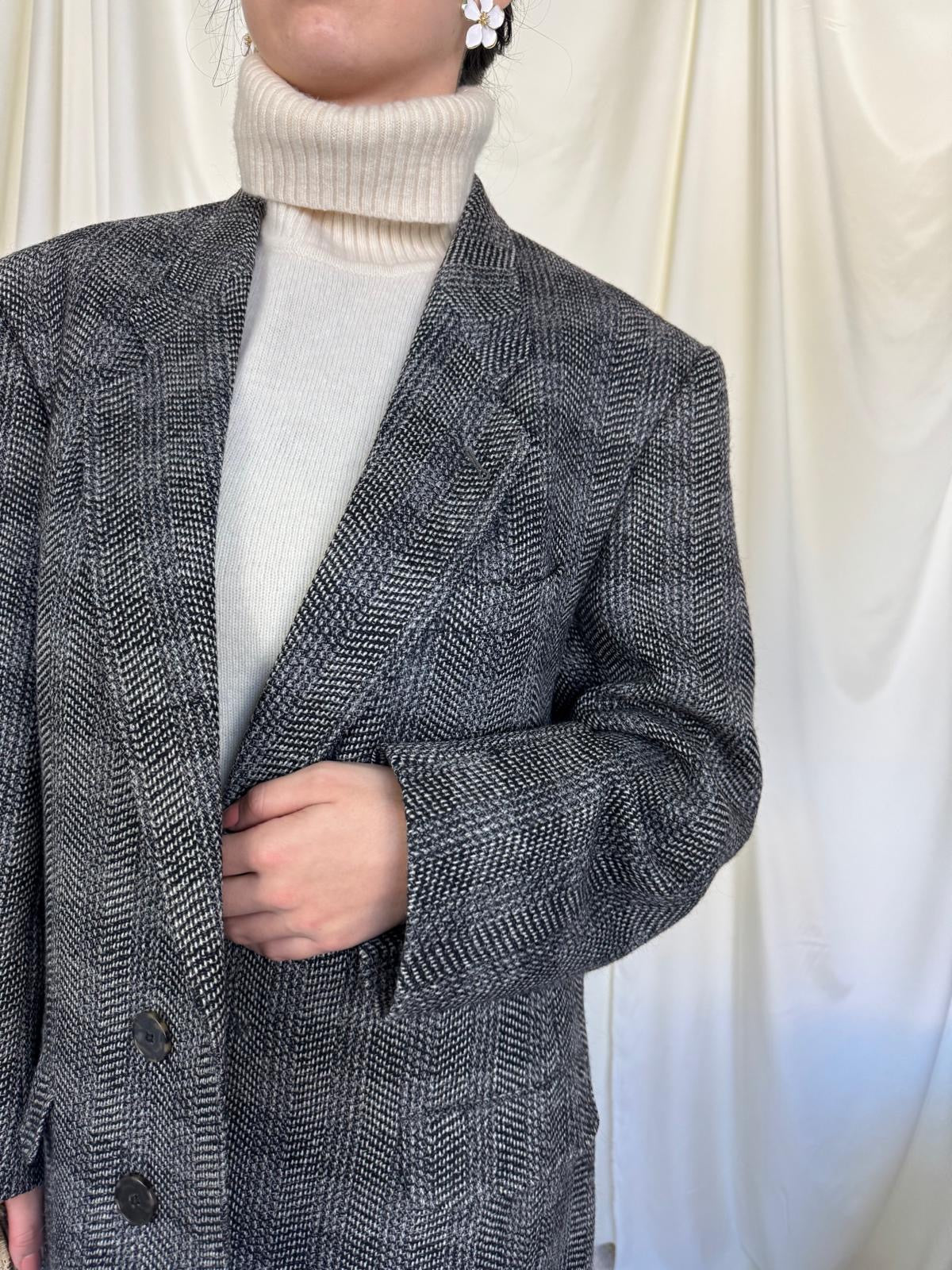 Sacou vintage YSL din stofă de lână groasă (mărimea L)