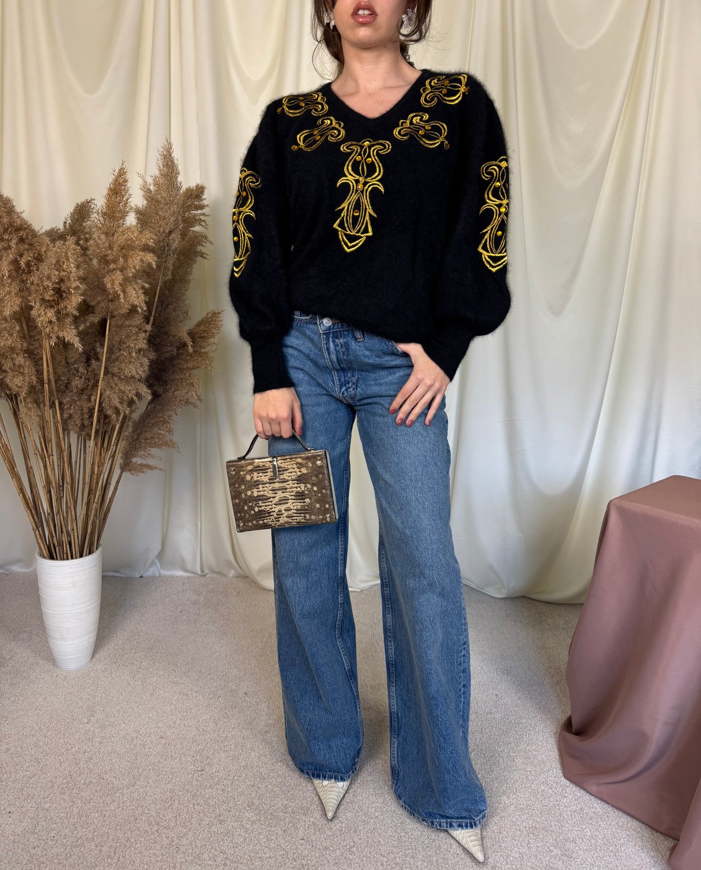 Piesa vintage din angora și lână