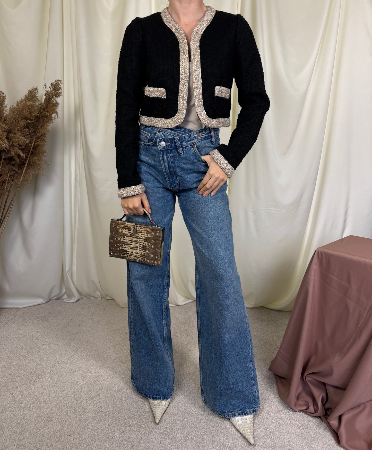 Jacheta de brand tip tweed ( mărimea s)